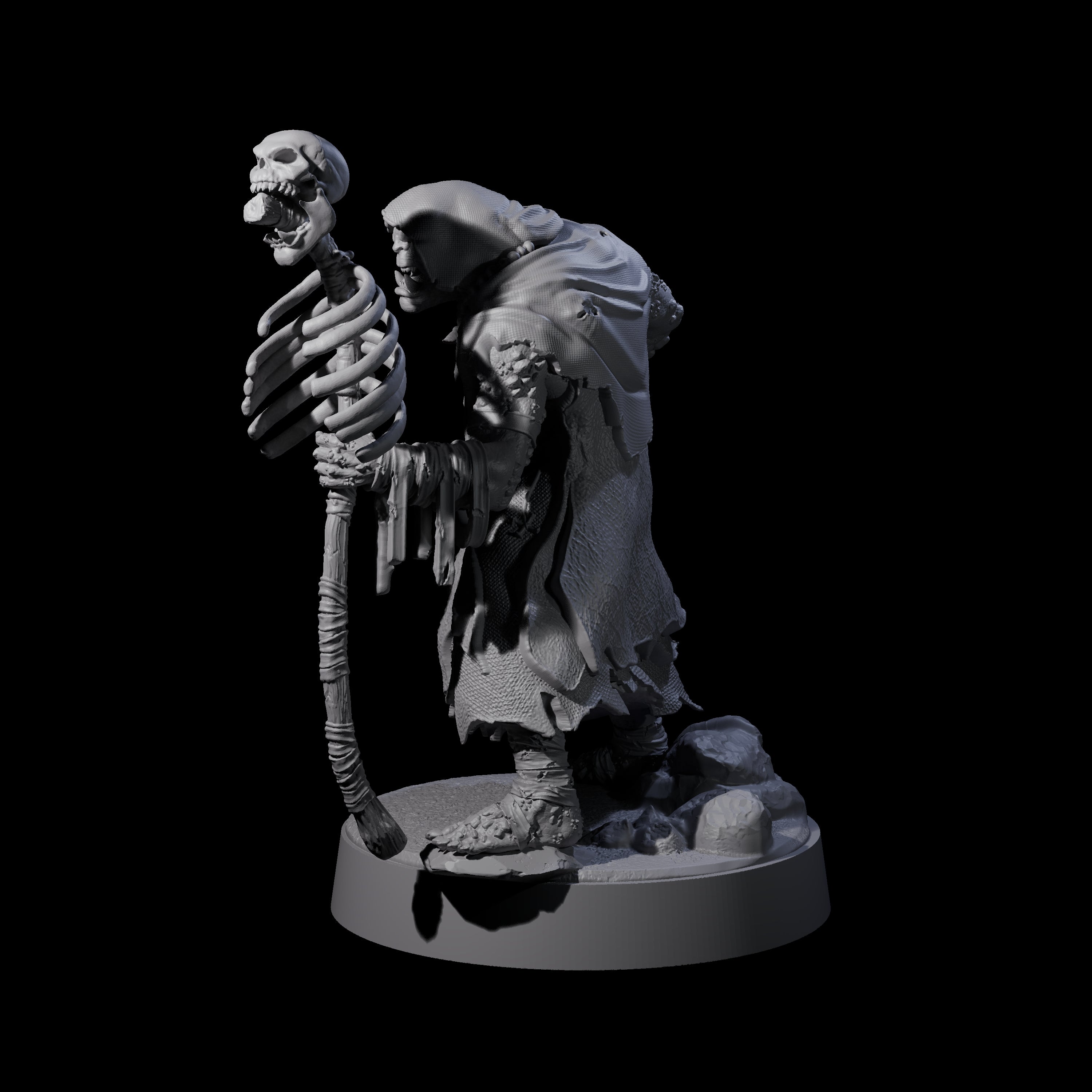 Corrupted Orc Necromancer Miniature for Dungeons and Dragons, Pathfinder or other TTRPGs