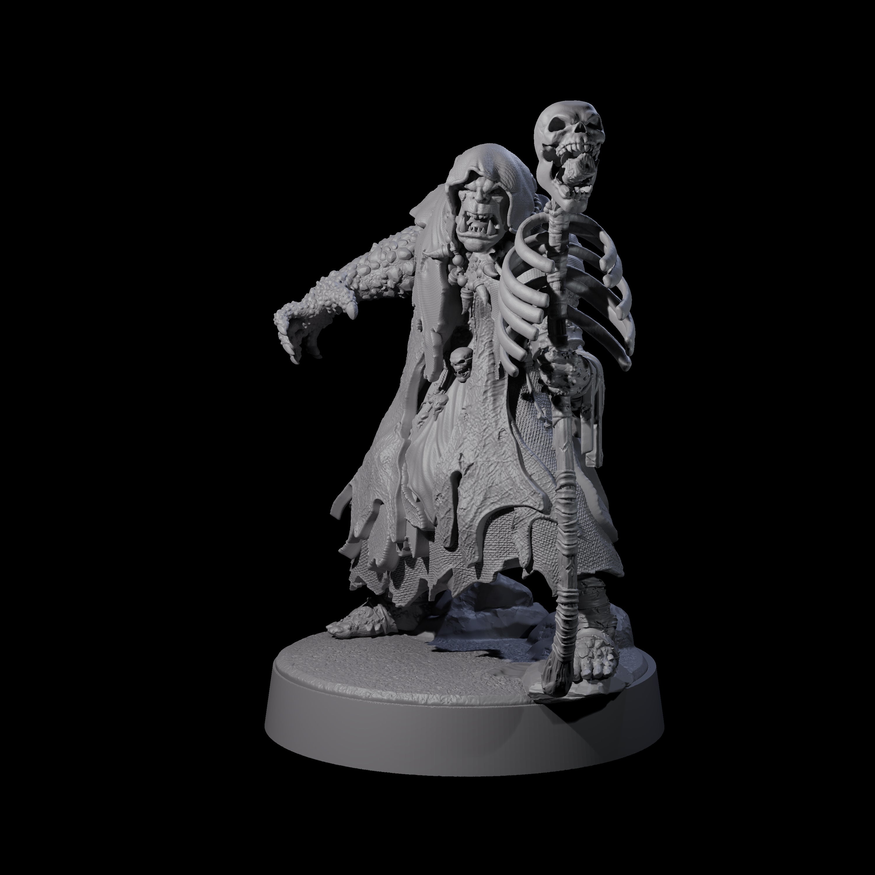 Corrupted Orc Necromancer Miniature for Dungeons and Dragons, Pathfinder or other TTRPGs