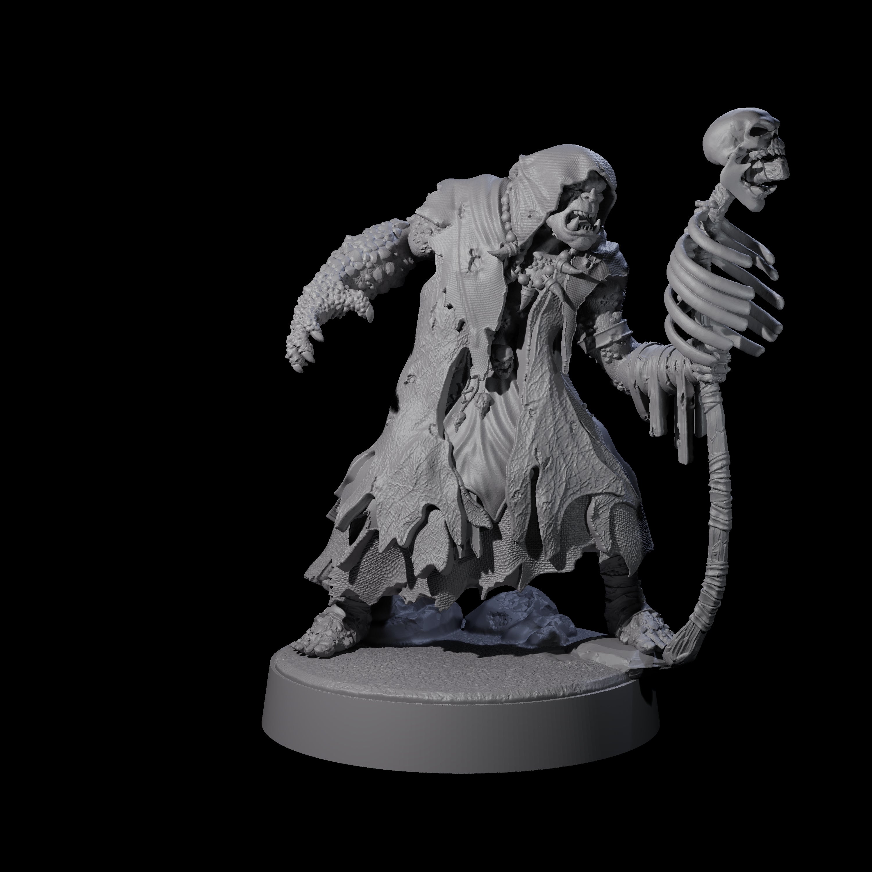 Corrupted Orc Necromancer Miniature for Dungeons and Dragons, Pathfinder or other TTRPGs