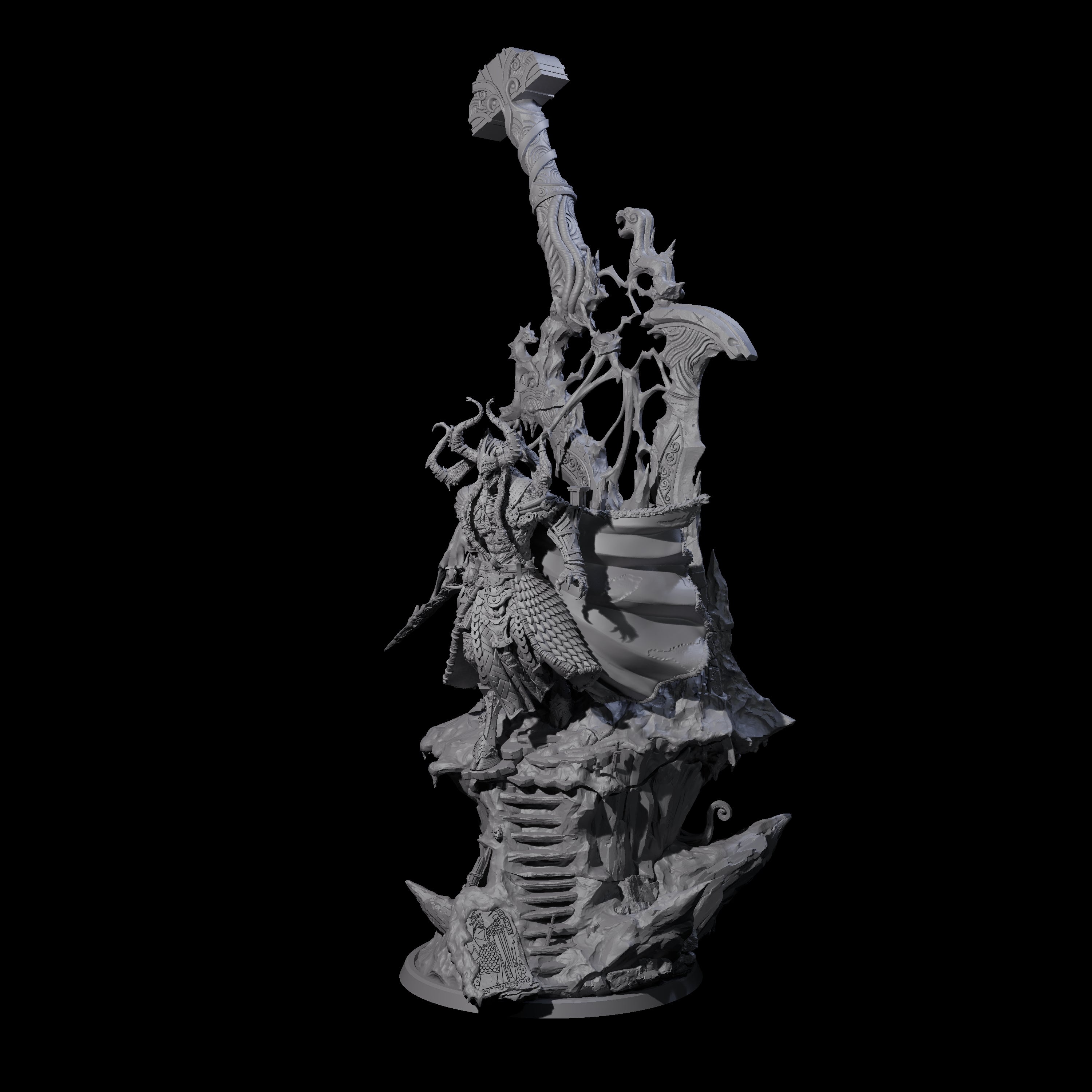 Corrupted Valkyrie Miniature for Dungeons and Dragons, Pathfinder or other TTRPGs