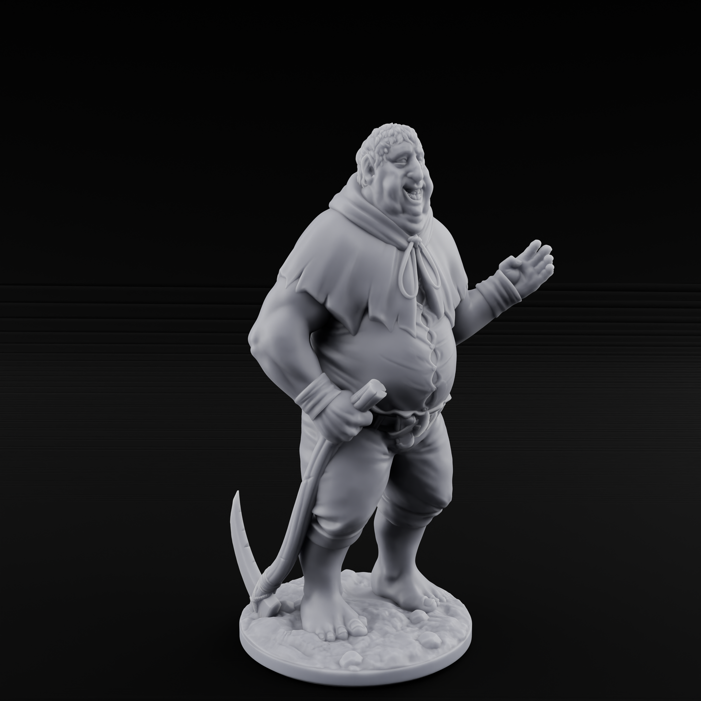 Country Bumkin Human Peasants Miniature for Dungeons and Dragons, Pathfinder or other TTRPGs