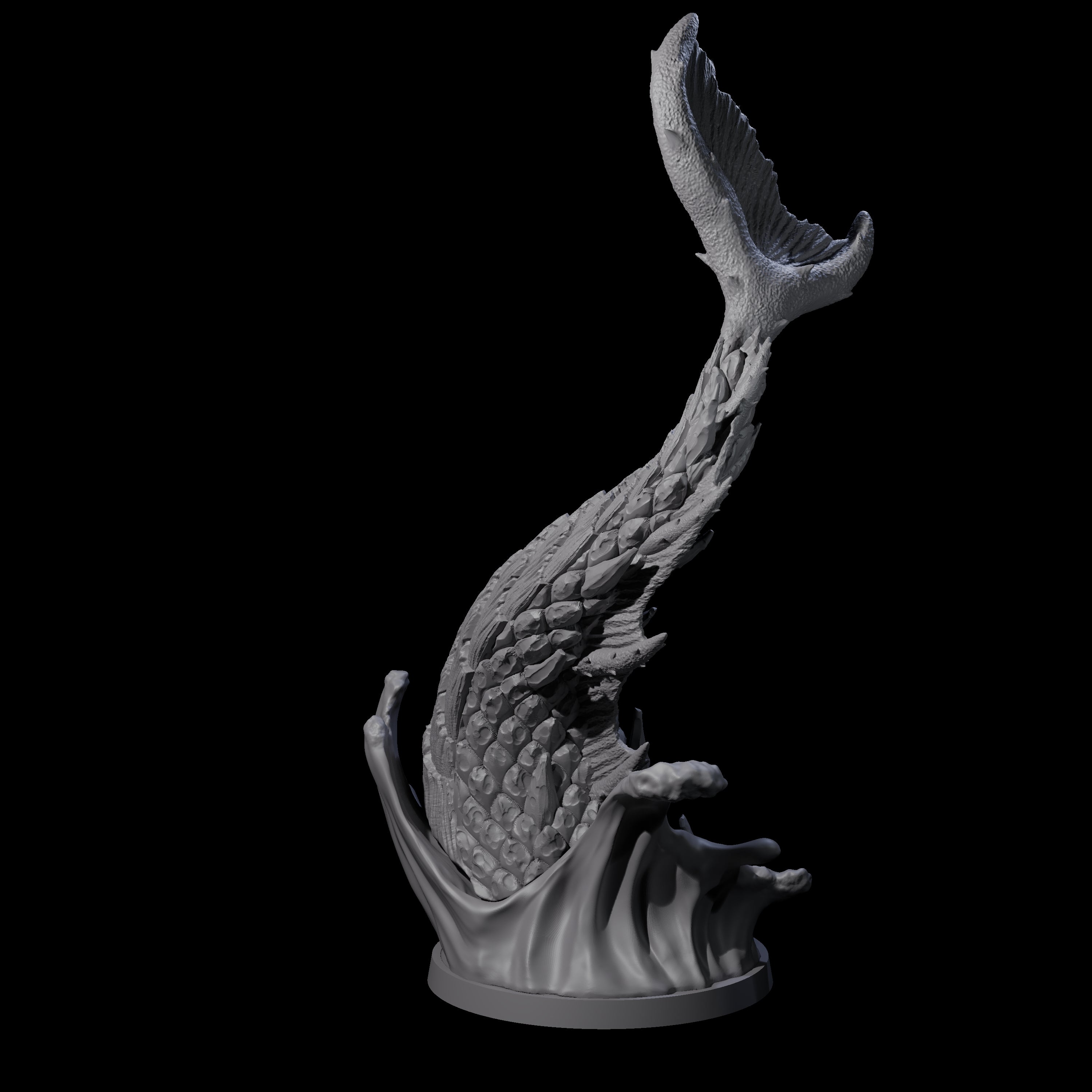 Crashing Sea Monster Tail A Miniature for Dungeons and Dragons, Pathfinder or other TTRPGs