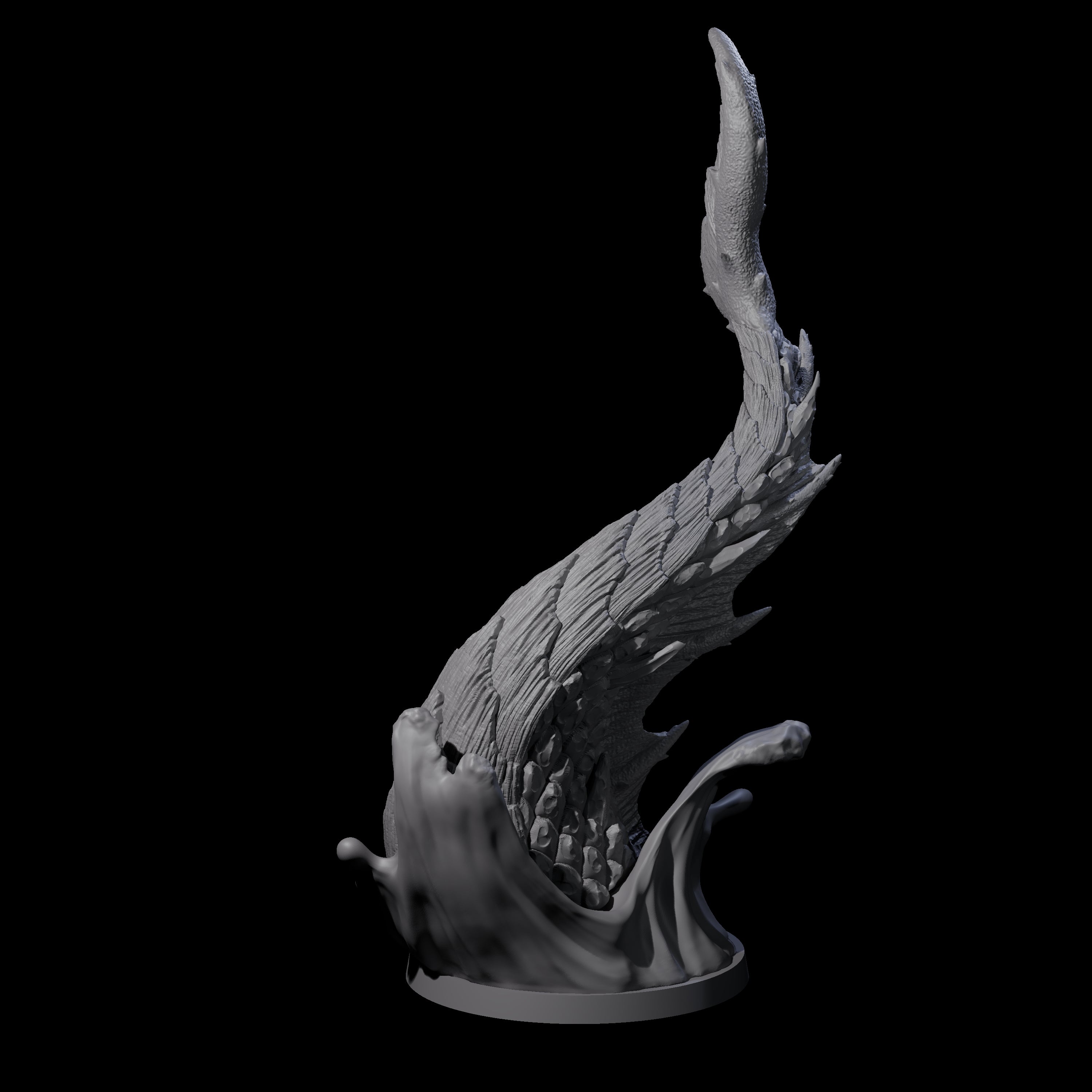 Crashing Sea Monster Tail A Miniature for Dungeons and Dragons, Pathfinder or other TTRPGs