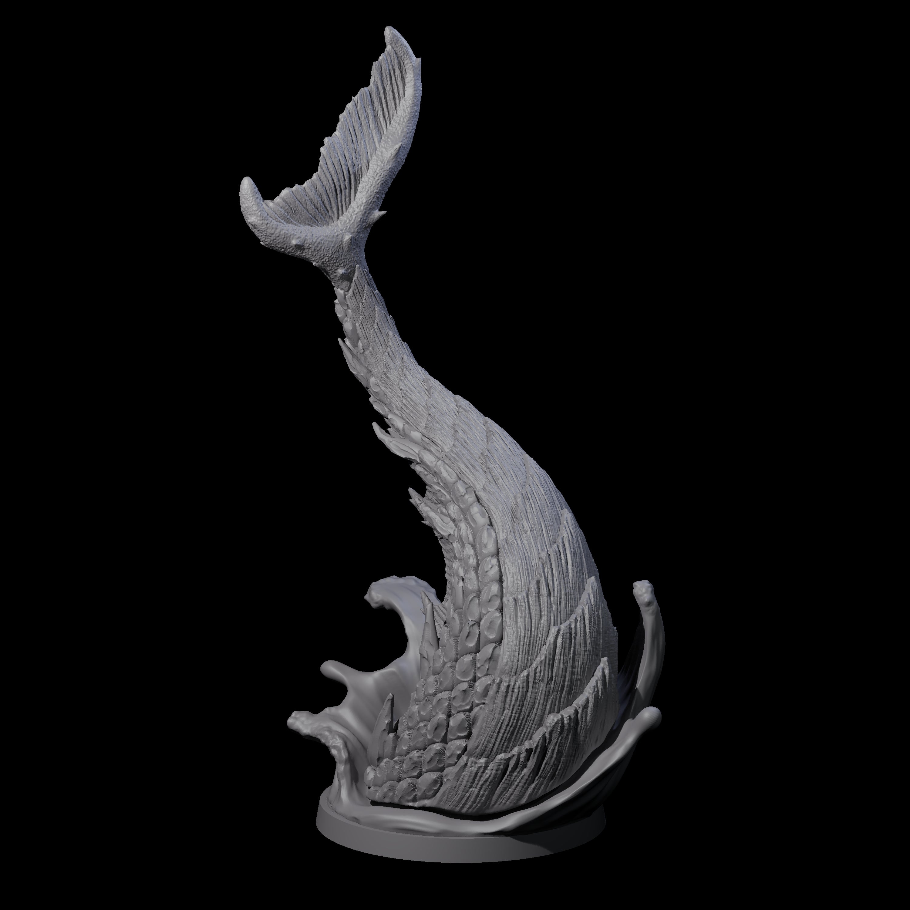 Crashing Sea Monster Tail A Miniature for Dungeons and Dragons, Pathfinder or other TTRPGs