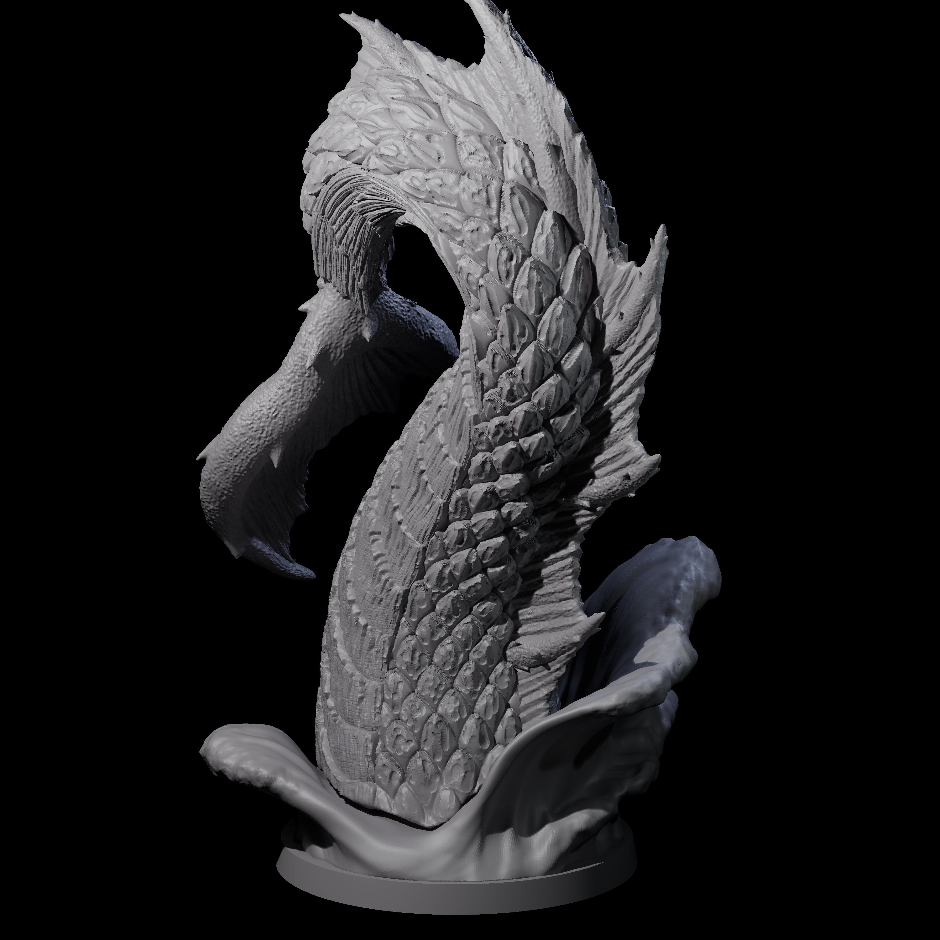 Crashing Sea Monster Tail B Miniature for Dungeons and Dragons, Pathfinder or other TTRPGs