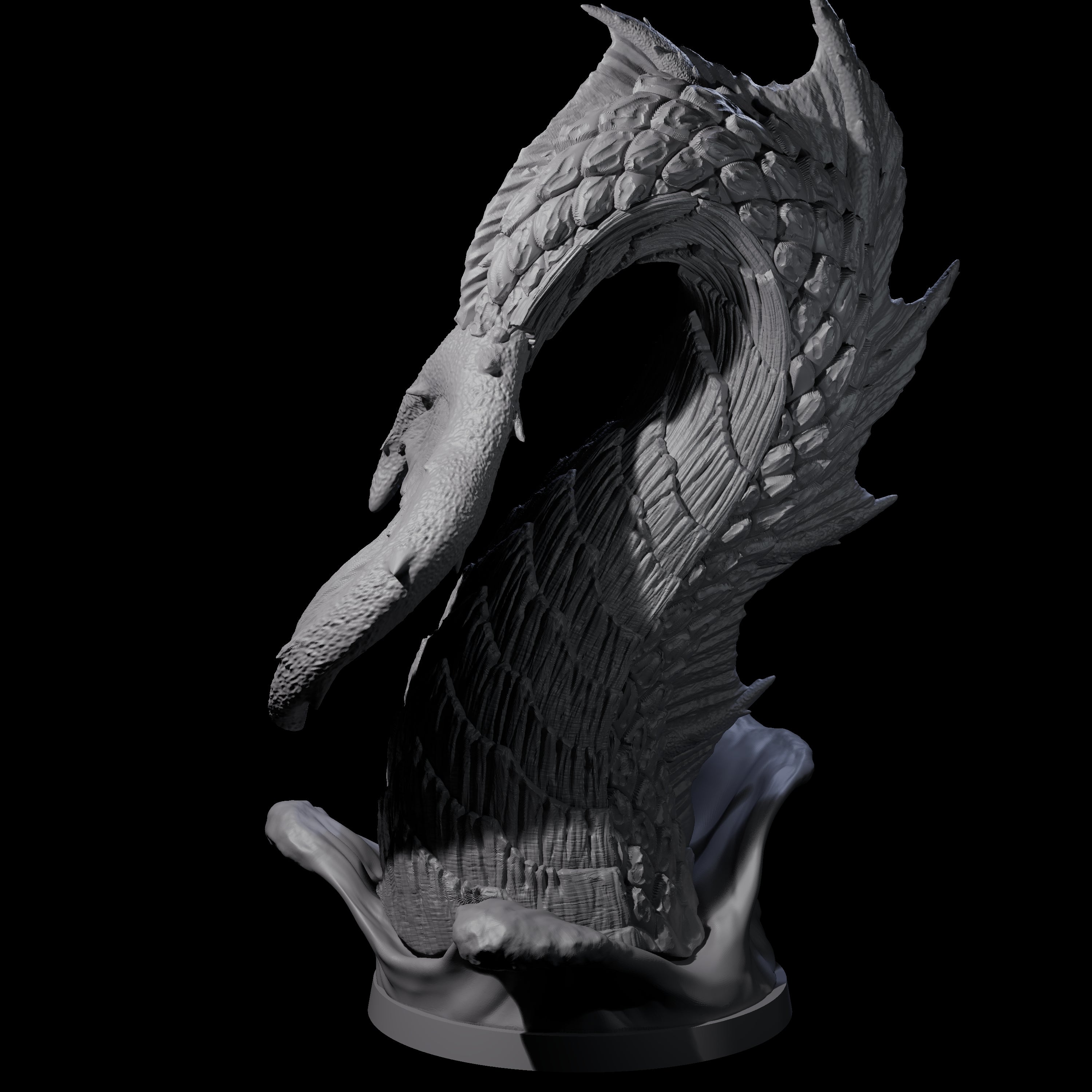 Crashing Sea Monster Tail B Miniature for Dungeons and Dragons, Pathfinder or other TTRPGs