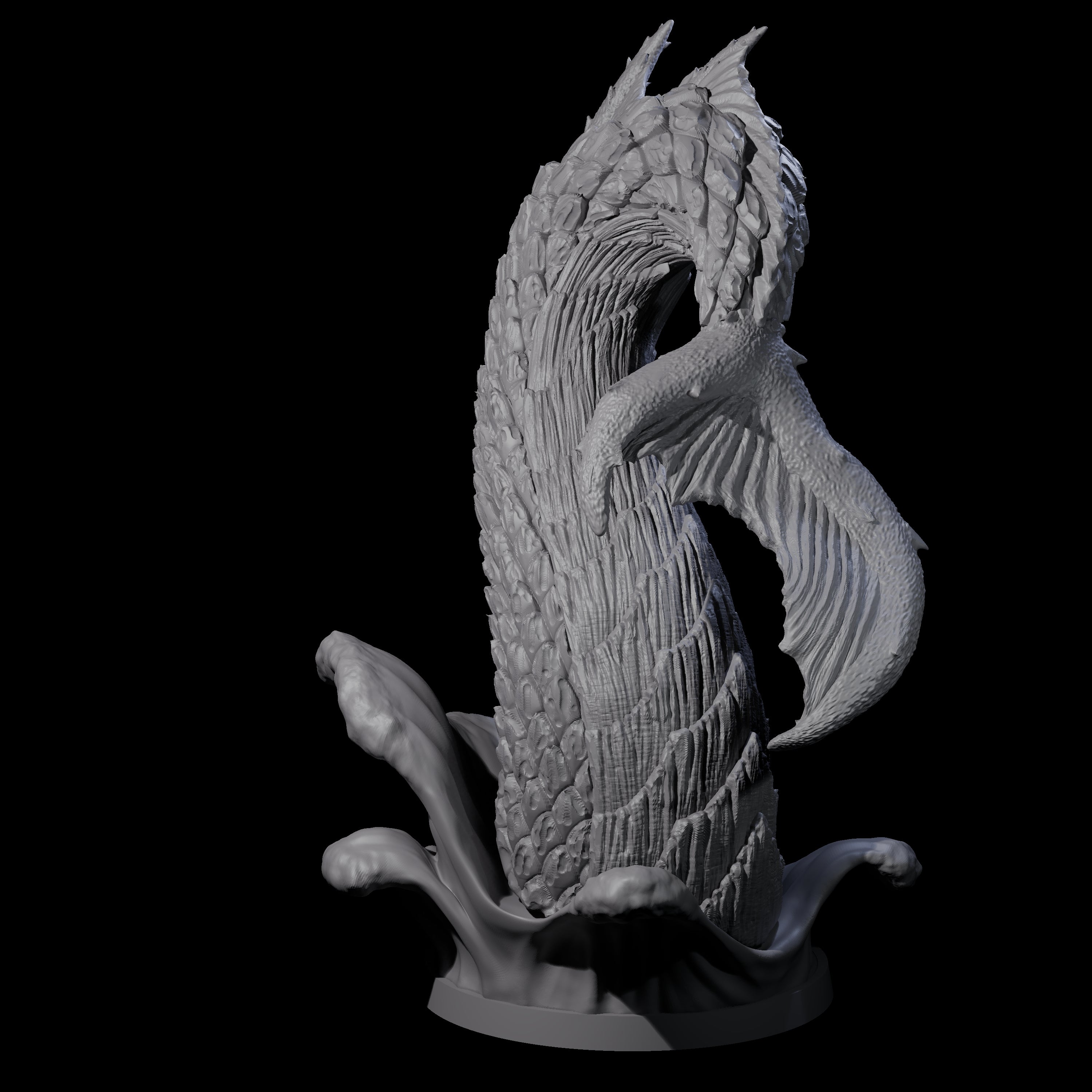 Crashing Sea Monster Tail B Miniature for Dungeons and Dragons, Pathfinder or other TTRPGs