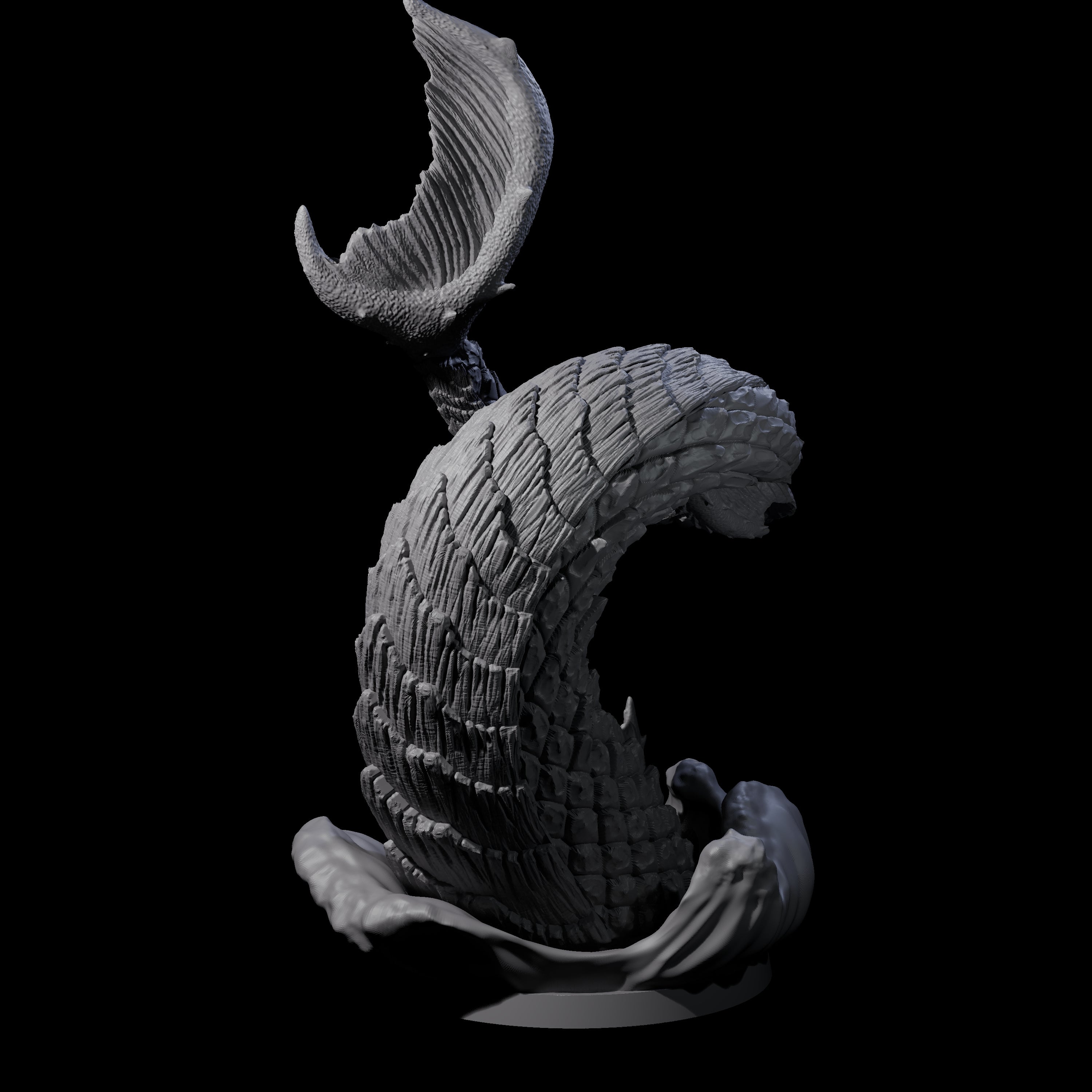 Crashing Sea Monster Tail C Miniature for Dungeons and Dragons, Pathfinder or other TTRPGs