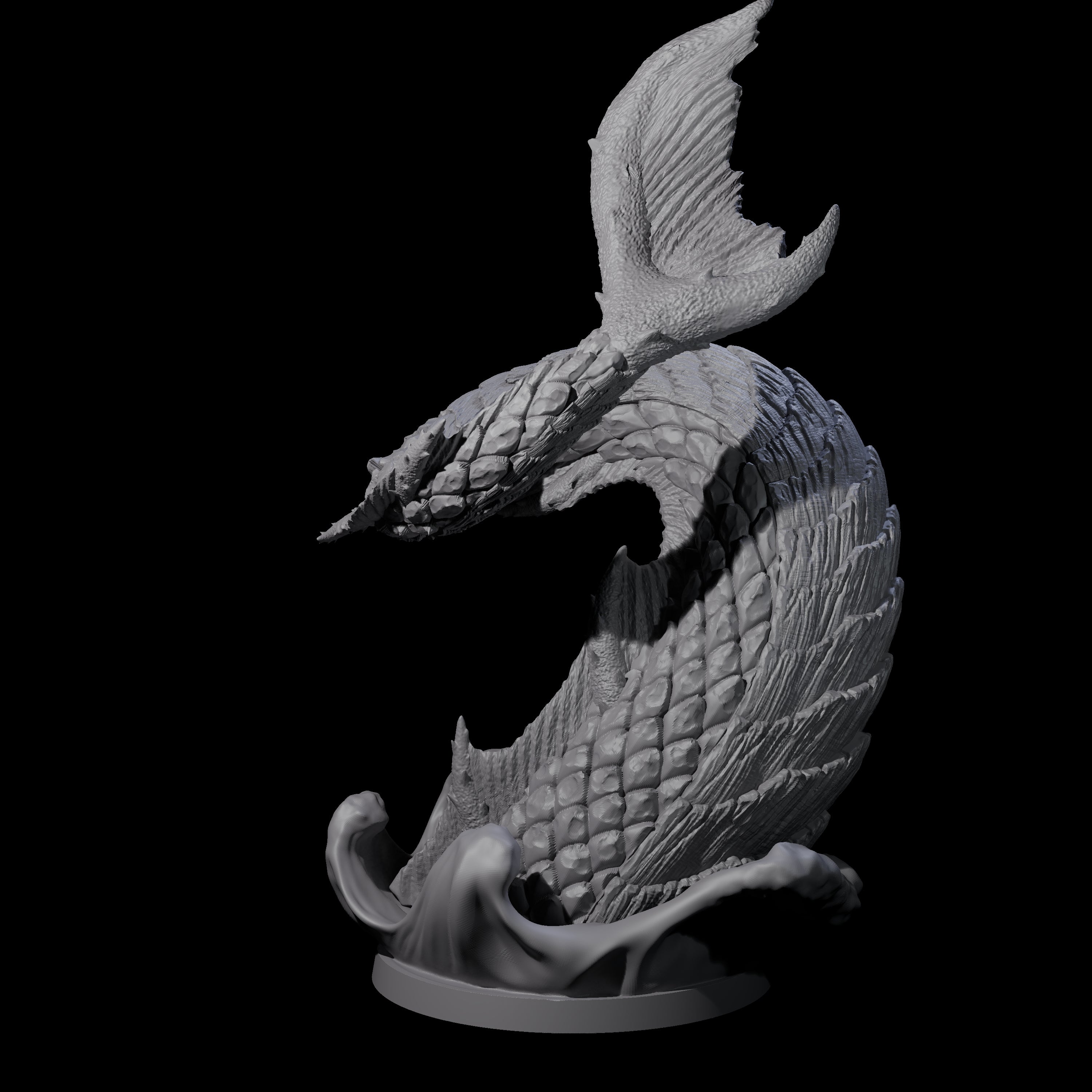 Crashing Sea Monster Tail C Miniature for Dungeons and Dragons, Pathfinder or other TTRPGs