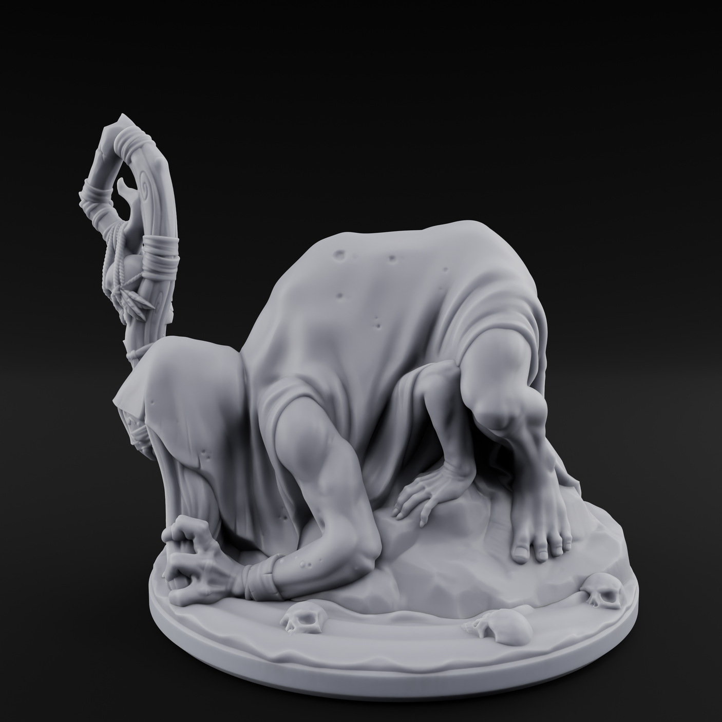 Crawling Hag Witch Miniature for Dungeons and Dragons, Pathfinder or other TTRPGs