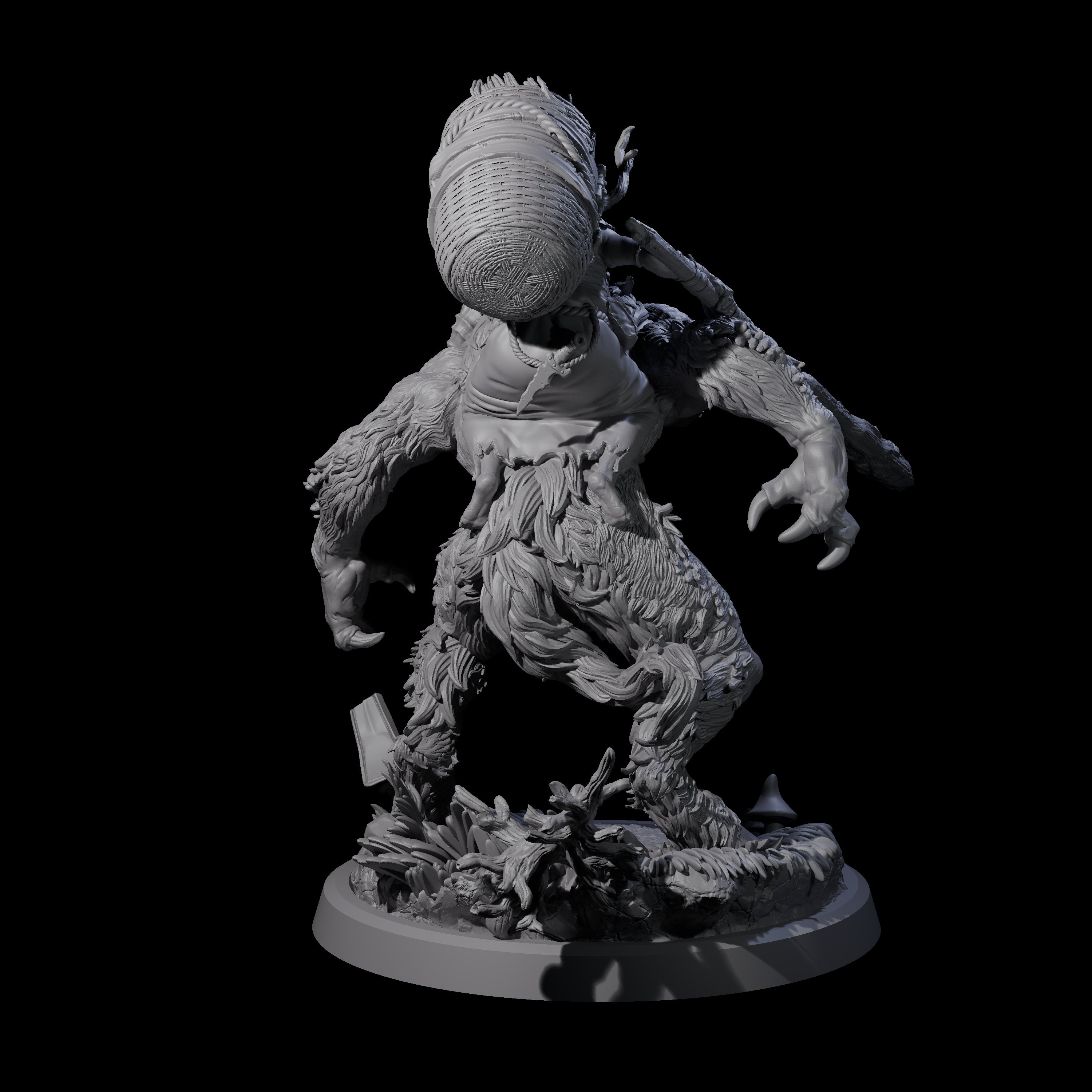 Crazed Forest Hag riding a Beast Miniature for Dungeons and Dragons, Pathfinder or other TTRPGs