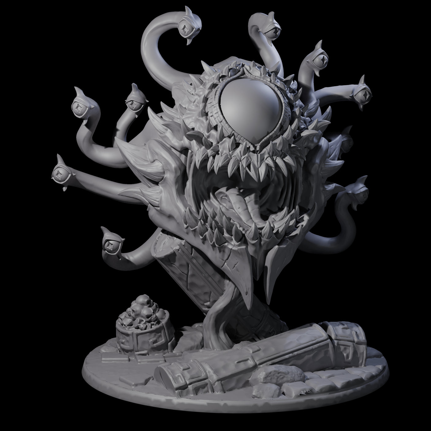 Crazy Beholder Miniature for Dungeons and Dragons, Pathfinder or other TTRPGs