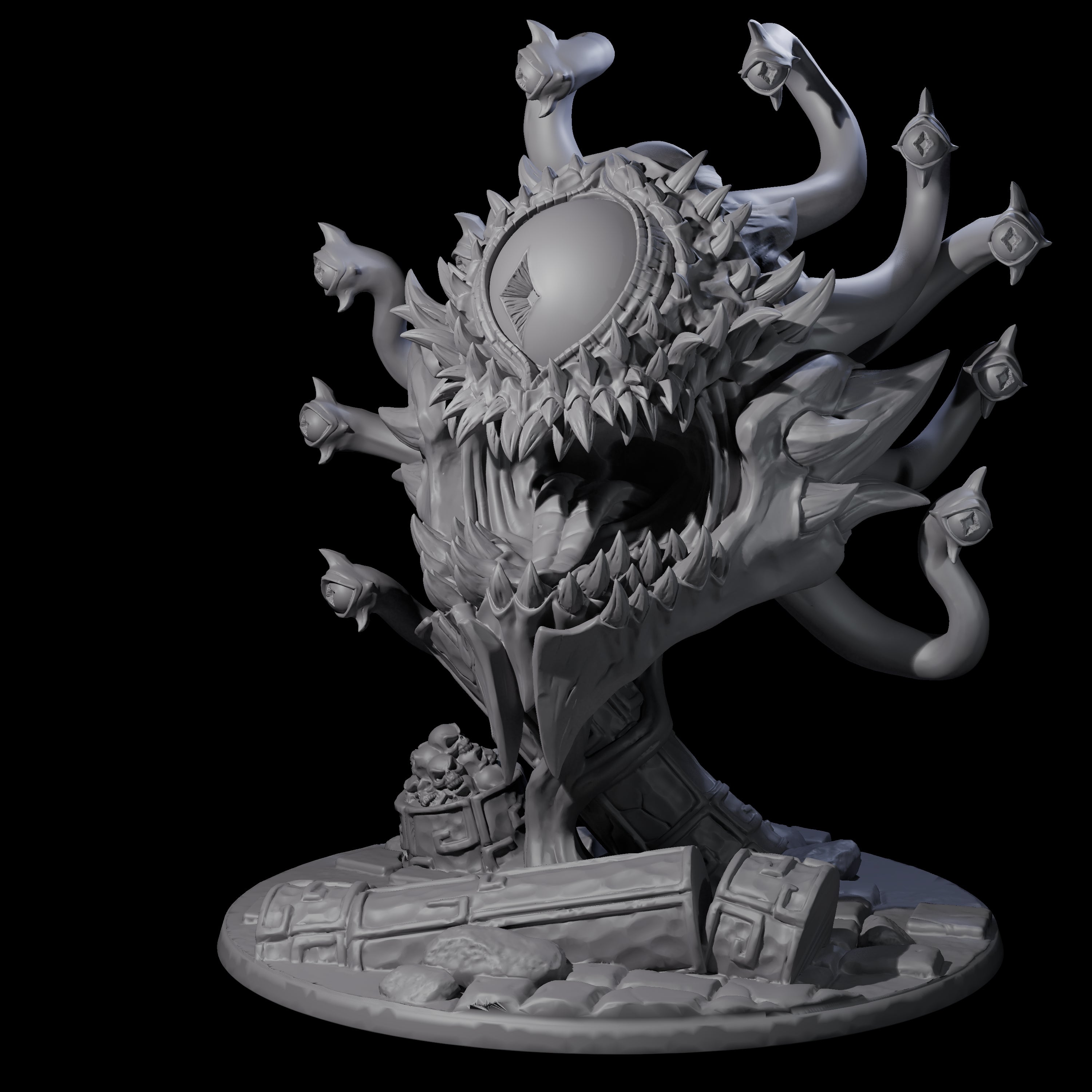 Crazy Beholder Miniature for Dungeons and Dragons, Pathfinder or other TTRPGs