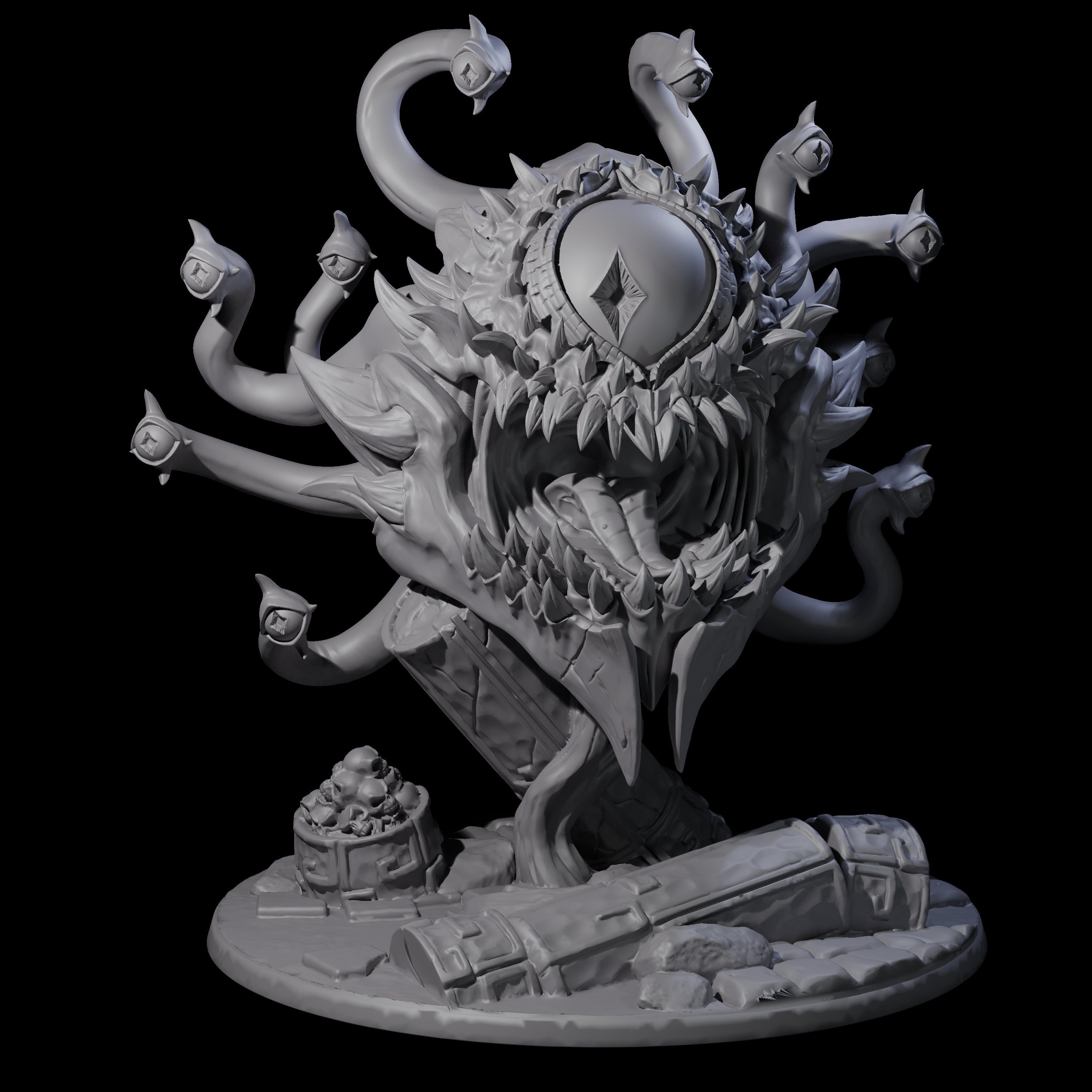 Crazy Beholder Miniature for Dungeons and Dragons, Pathfinder or other TTRPGs