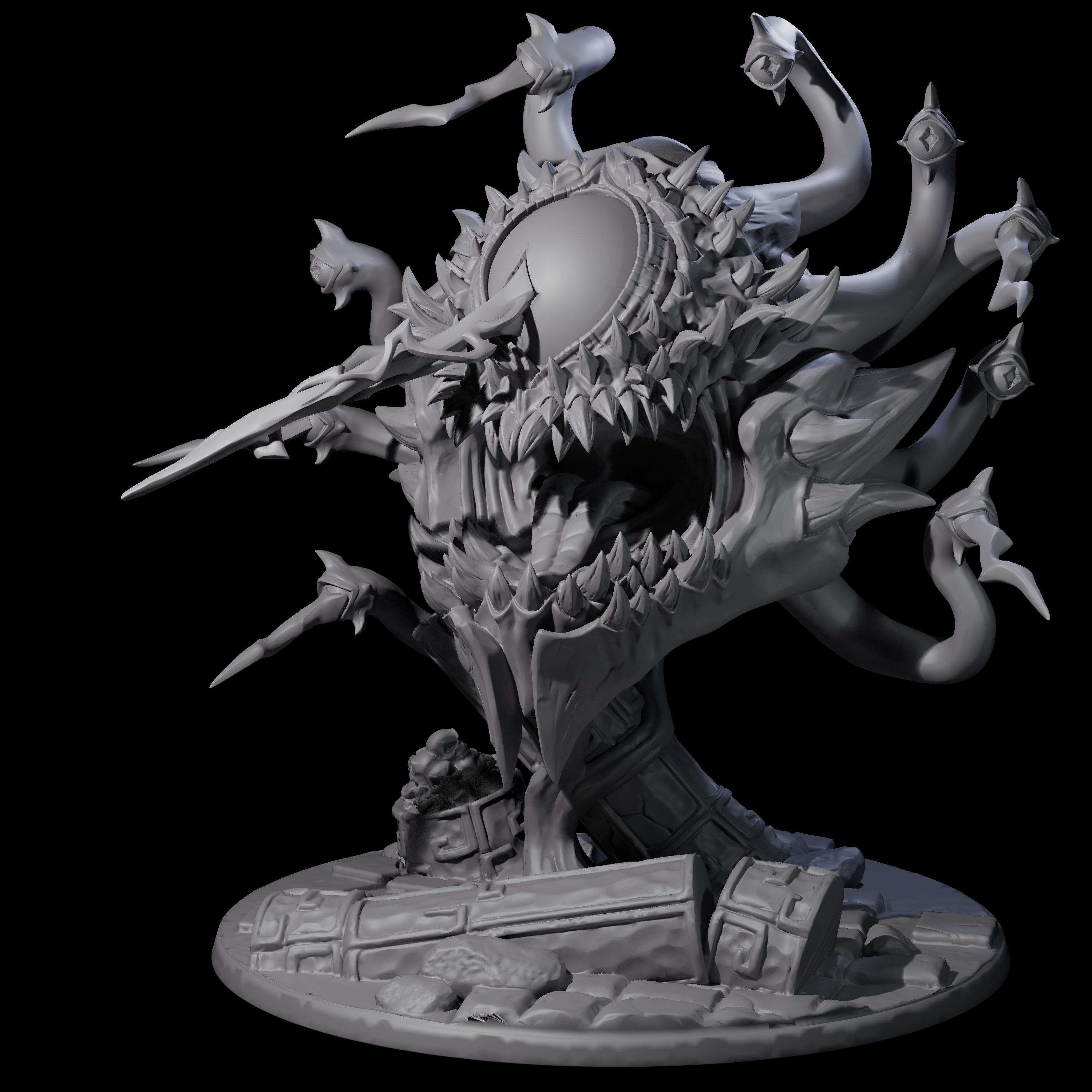 Crazy Beholder Miniature for Dungeons and Dragons, Pathfinder or other TTRPGs