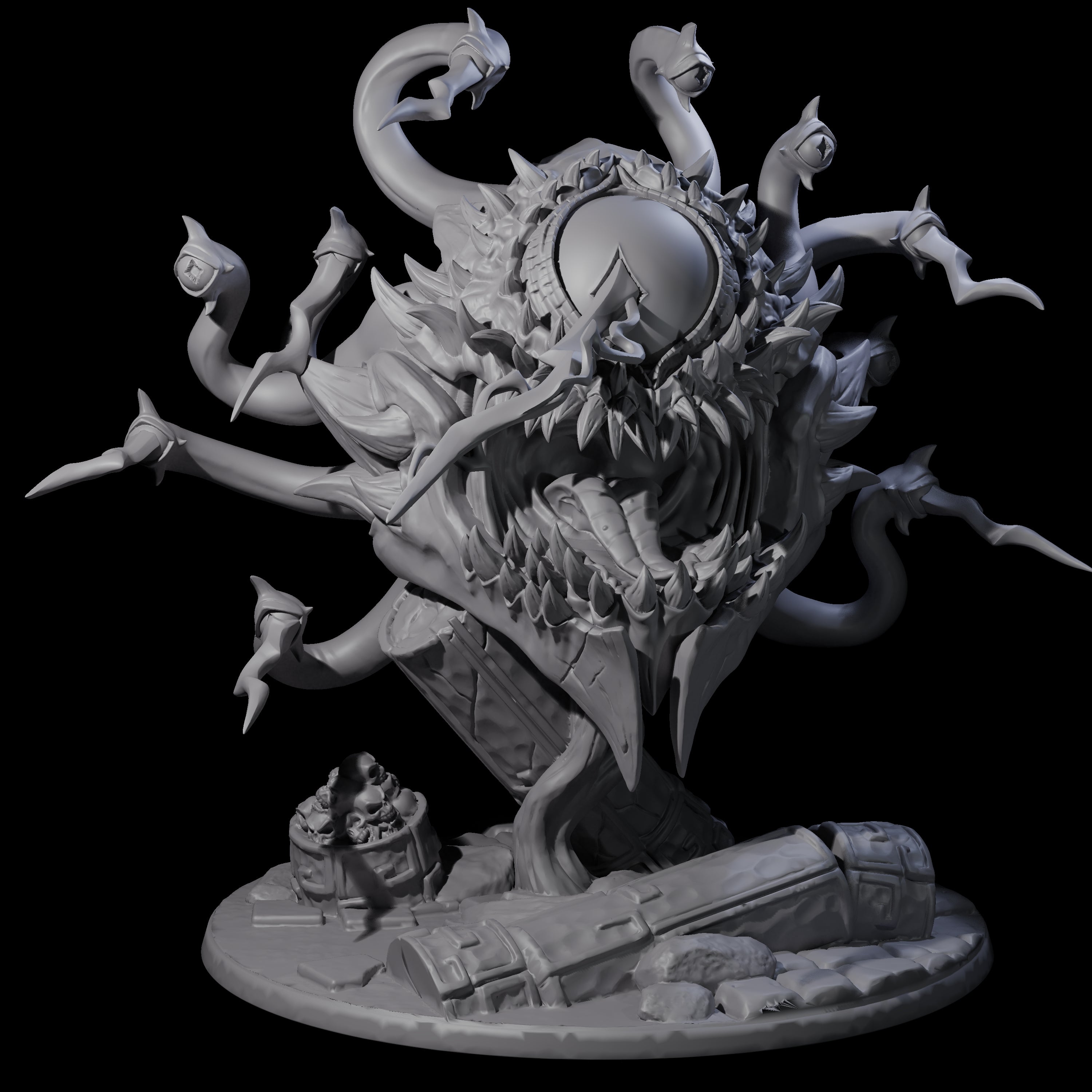 Crazy Beholder Miniature for Dungeons and Dragons, Pathfinder or other TTRPGs
