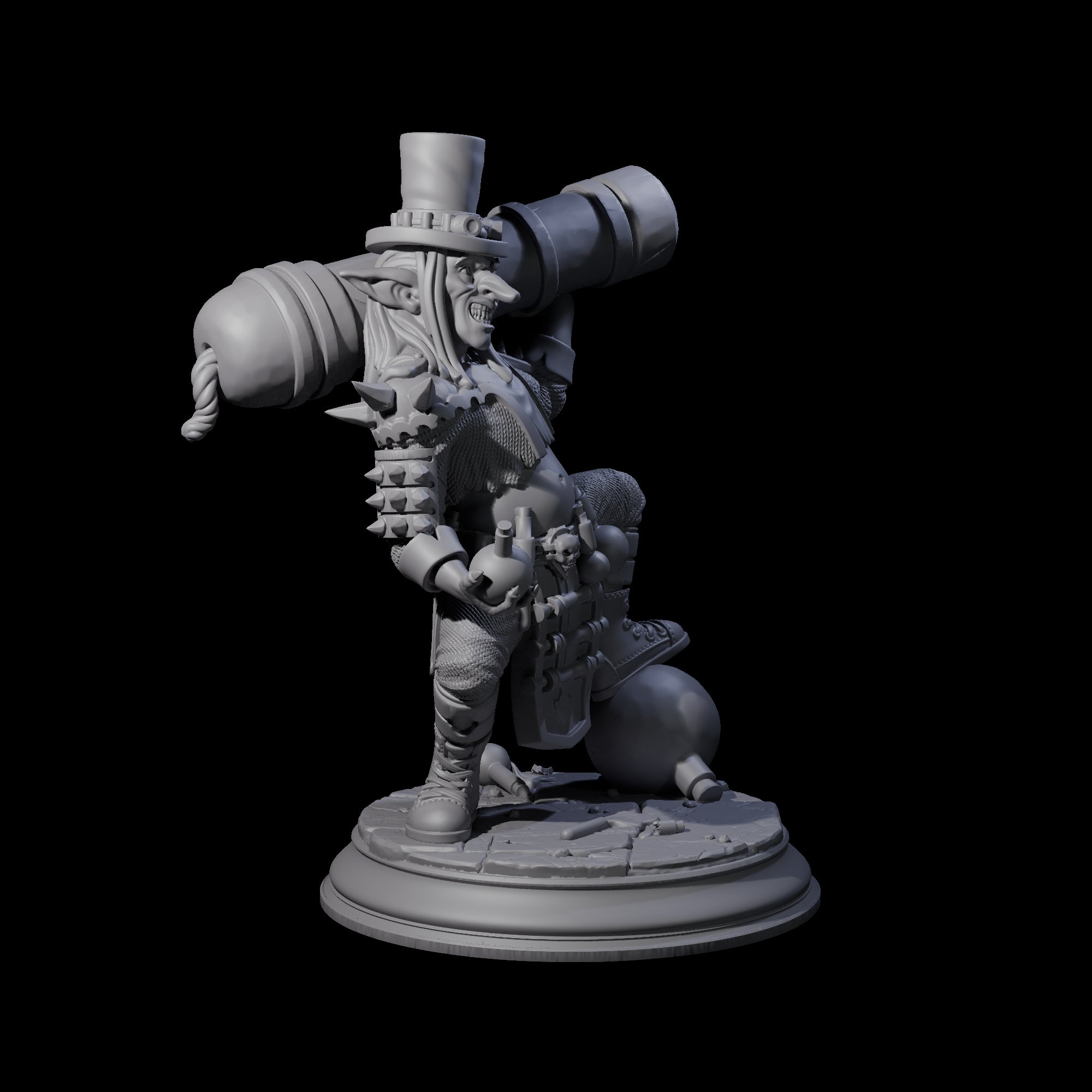 Crazy Goblin Cannoneer Miniature for Dungeons and Dragons, Pathfinder or other TTRPGs