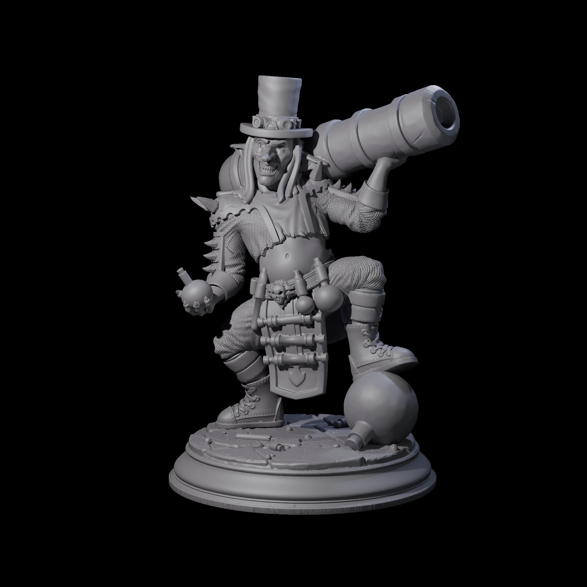 Crazy Goblin Cannoneer Miniature for Dungeons and Dragons, Pathfinder or other TTRPGs