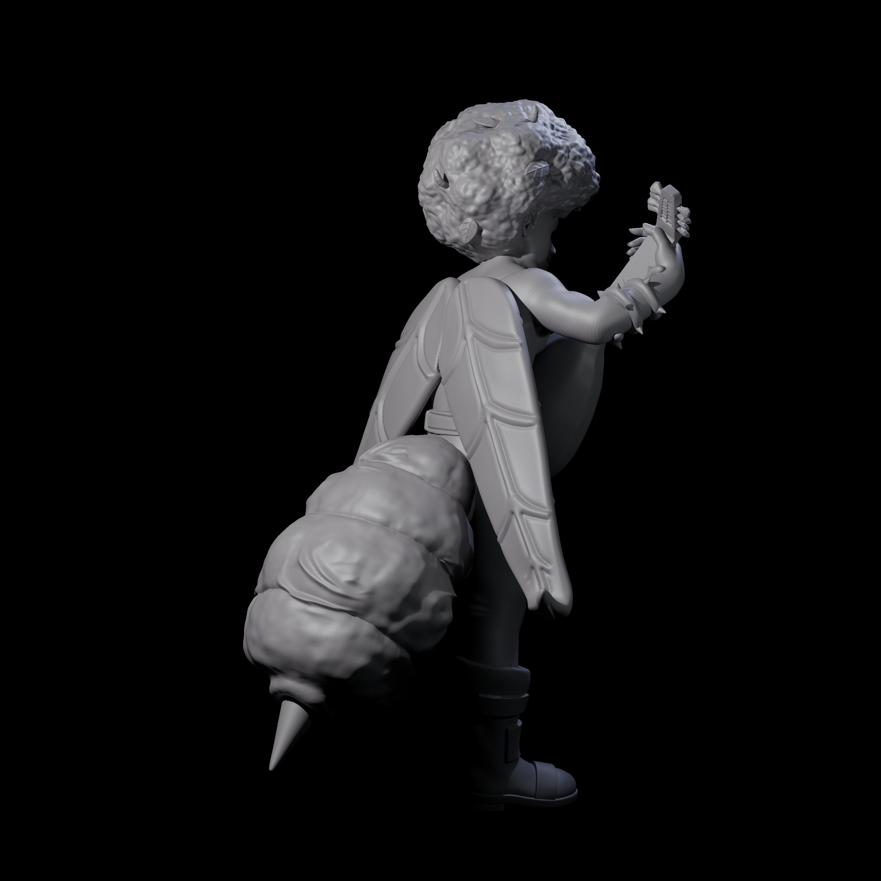 Crazy Hair Bard Miniature for Dungeons and Dragons, Pathfinder or other TTRPGs