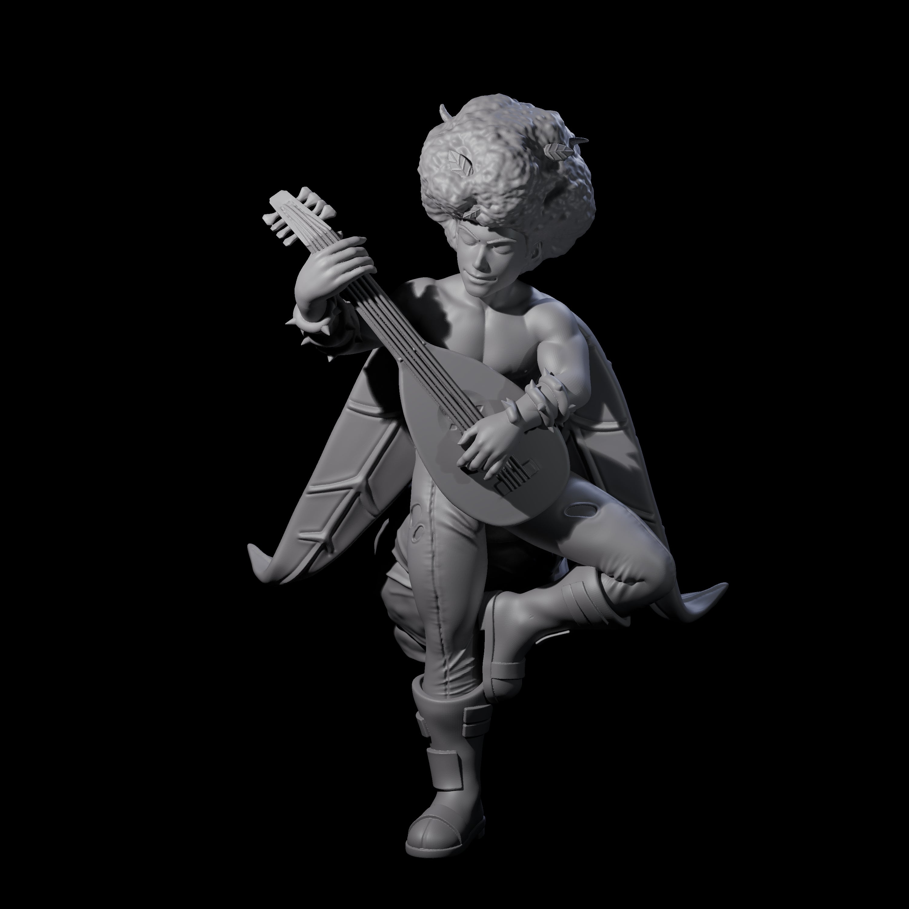 Crazy Hair Bard Miniature for Dungeons and Dragons, Pathfinder or other TTRPGs