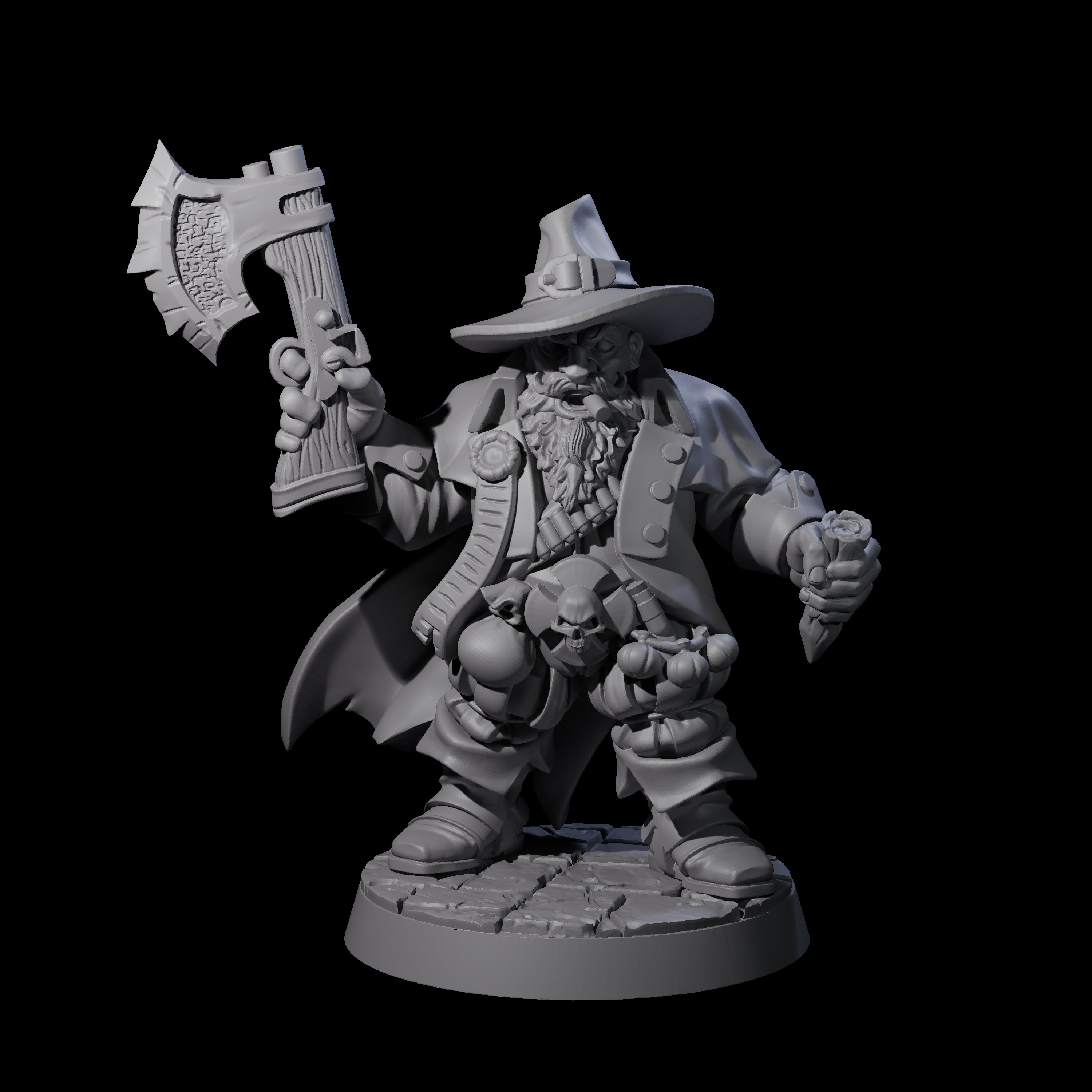 Crazy Vampire Hunter Miniature for Dungeons and Dragons, Pathfinder or other TTRPGs