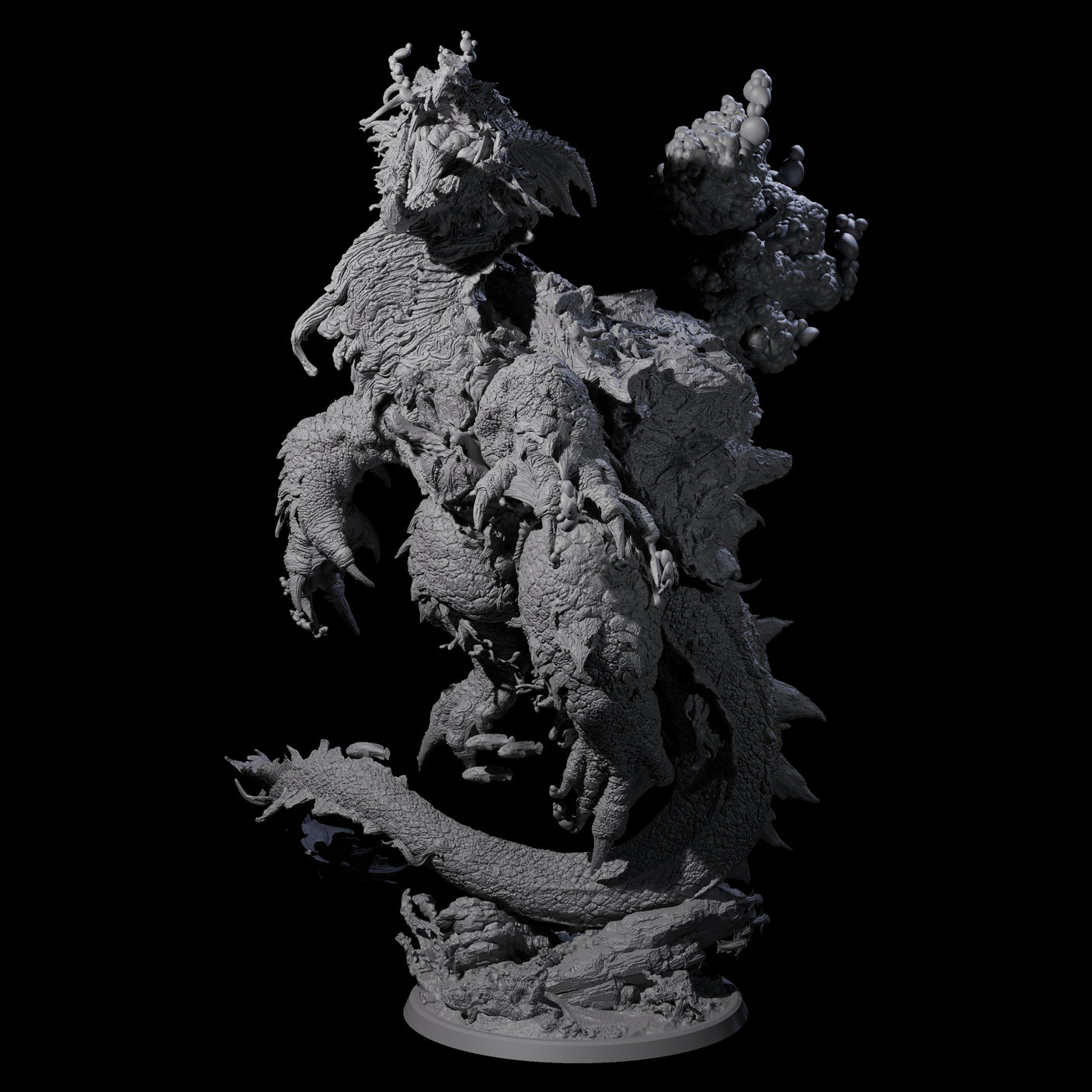 Cresting Elder Dragon Turtle Miniature for Dungeons and Dragons, Pathfinder or other TTRPGs