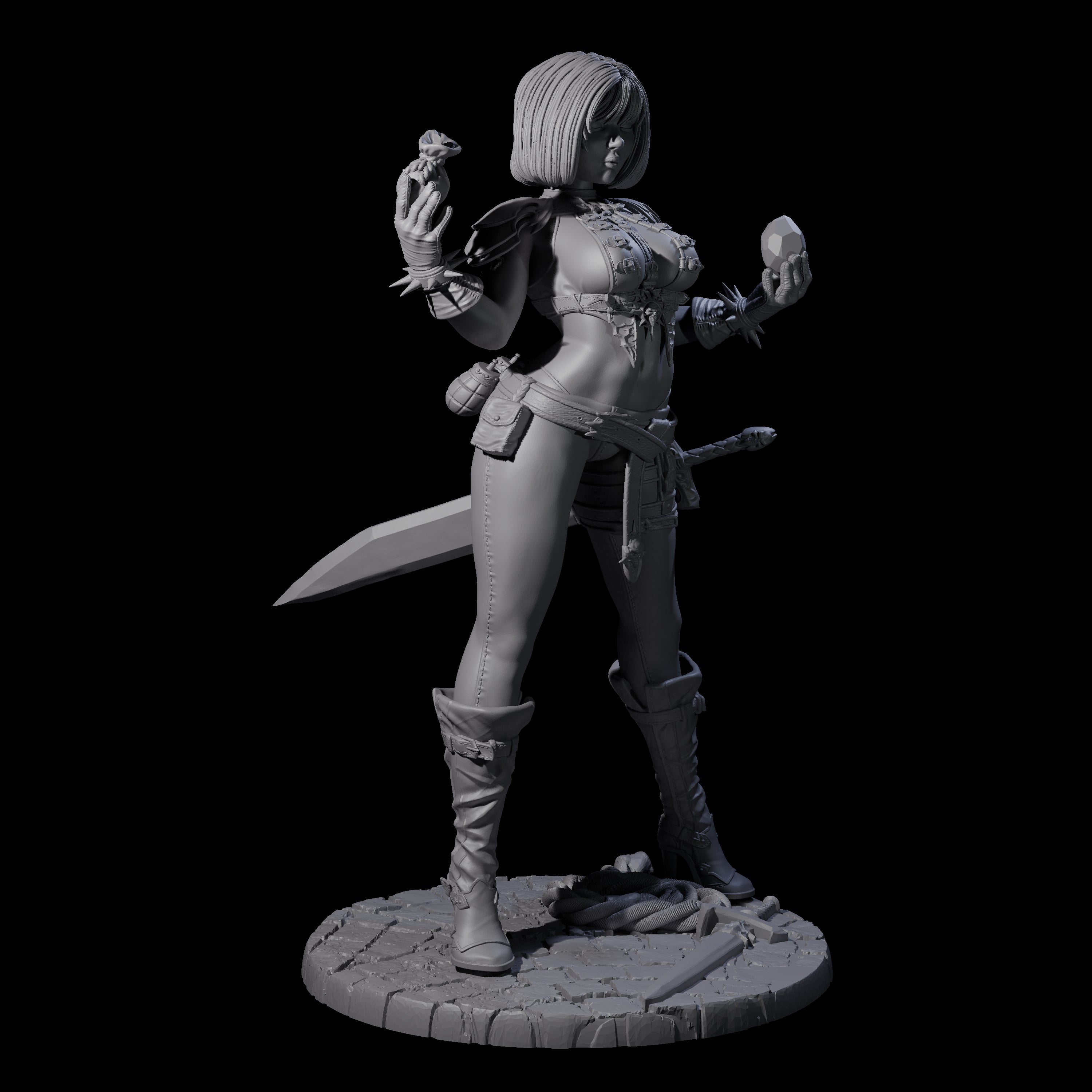 Crimson - Cocky Rogue Miniature for Dungeons and Dragons, Pathfinder or other TTRPGs