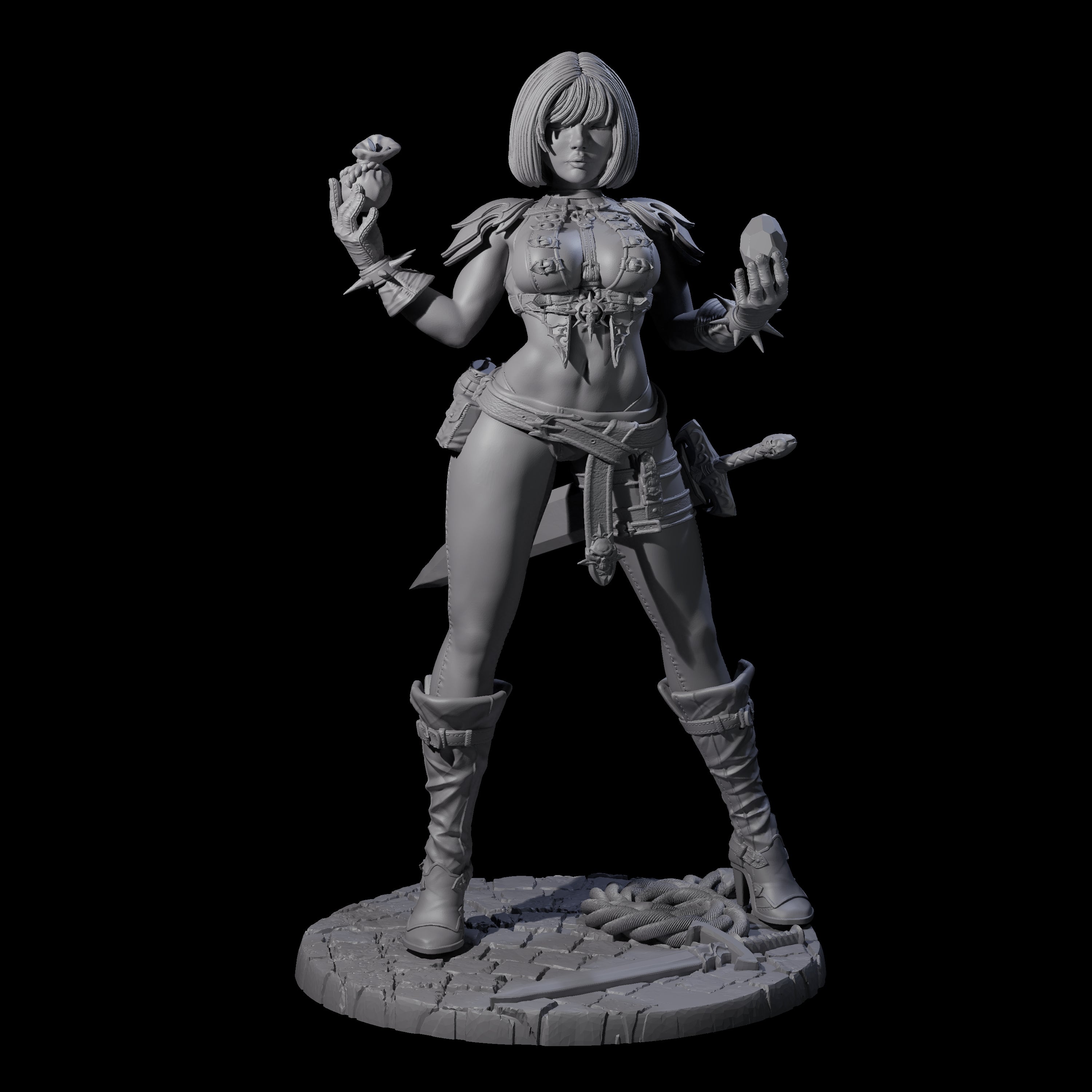 Crimson - Cocky Rogue Miniature for Dungeons and Dragons, Pathfinder or other TTRPGs