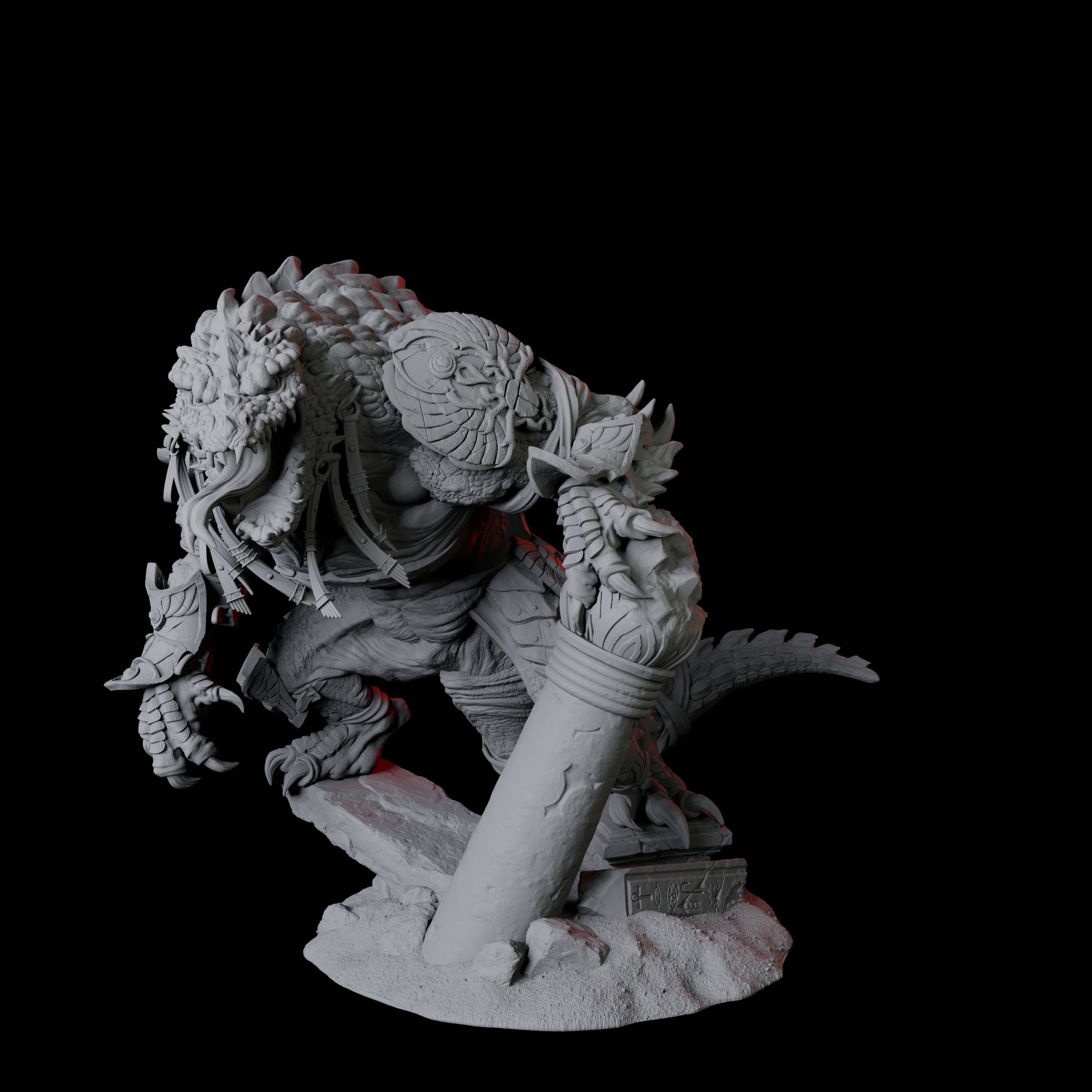Crocodile Lizardfolk Warrior A Miniature for Dungeons and Dragons, Pathfinder or other TTRPGs