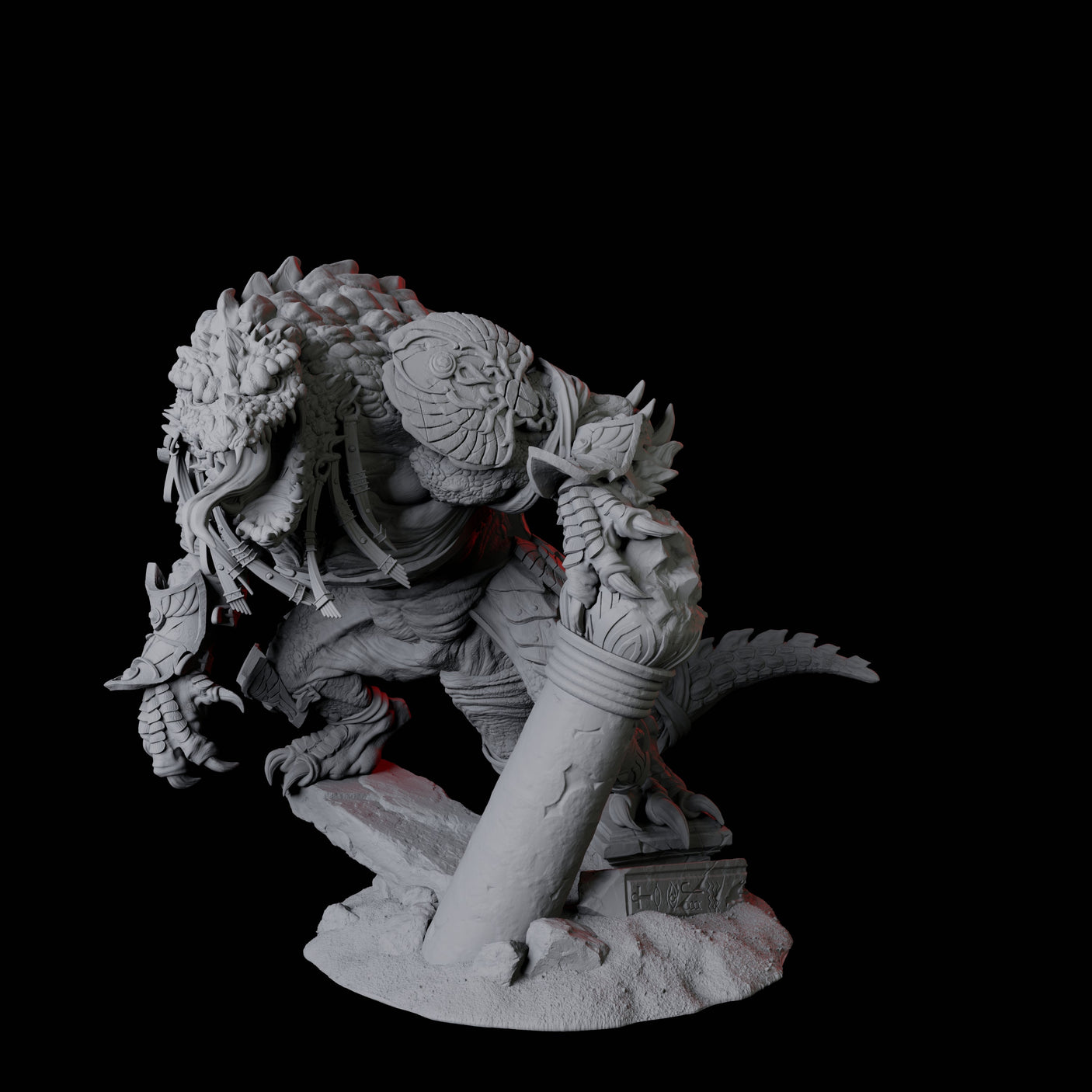 Crocodile Lizardfolk Warrior A Miniature for Dungeons and Dragons, Pathfinder or other TTRPGs