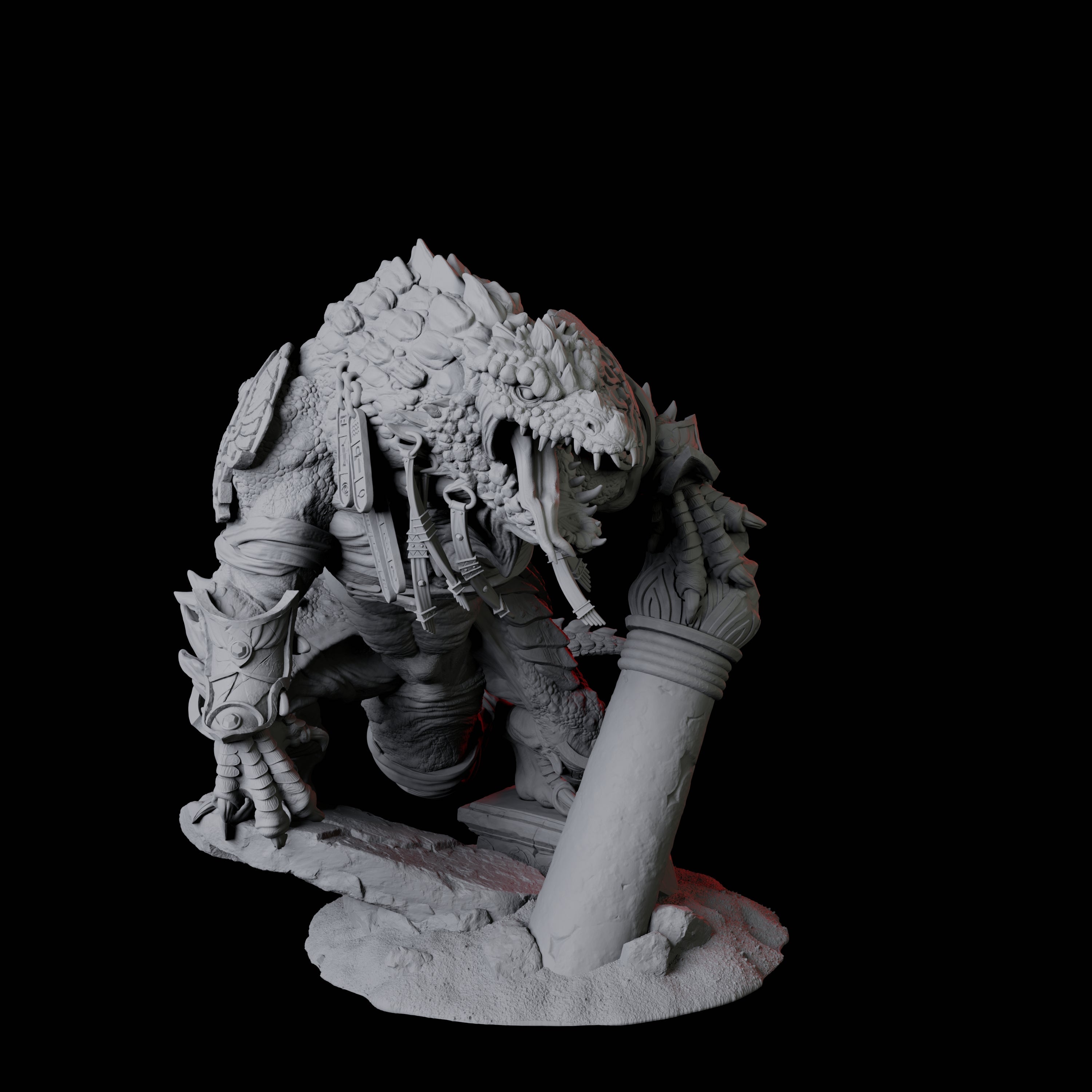 Crocodile Lizardfolk Warrior A Miniature for Dungeons and Dragons, Pathfinder or other TTRPGs