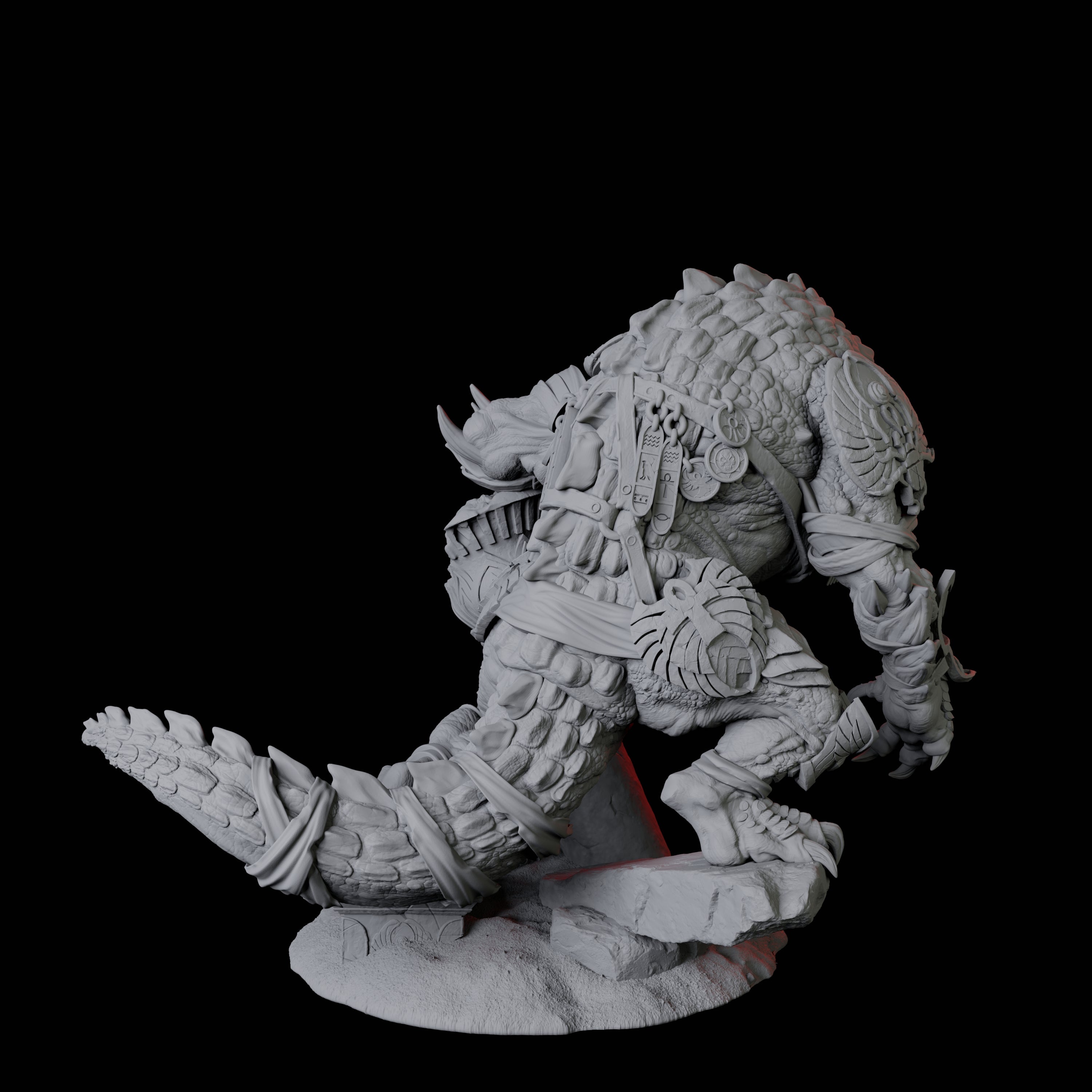 Crocodile Lizardfolk Warrior A Miniature for Dungeons and Dragons, Pathfinder or other TTRPGs