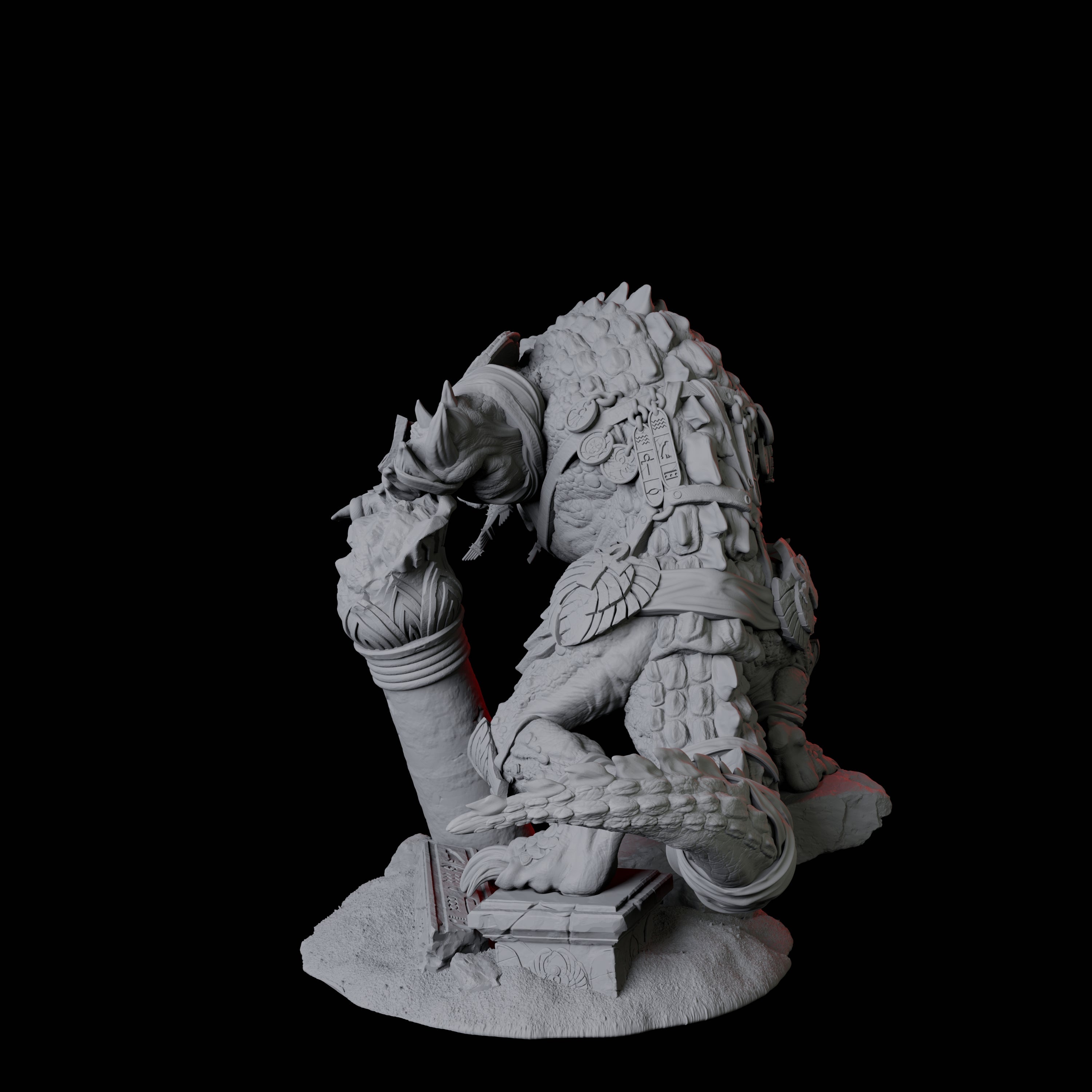 Crocodile Lizardfolk Warrior A Miniature for Dungeons and Dragons, Pathfinder or other TTRPGs