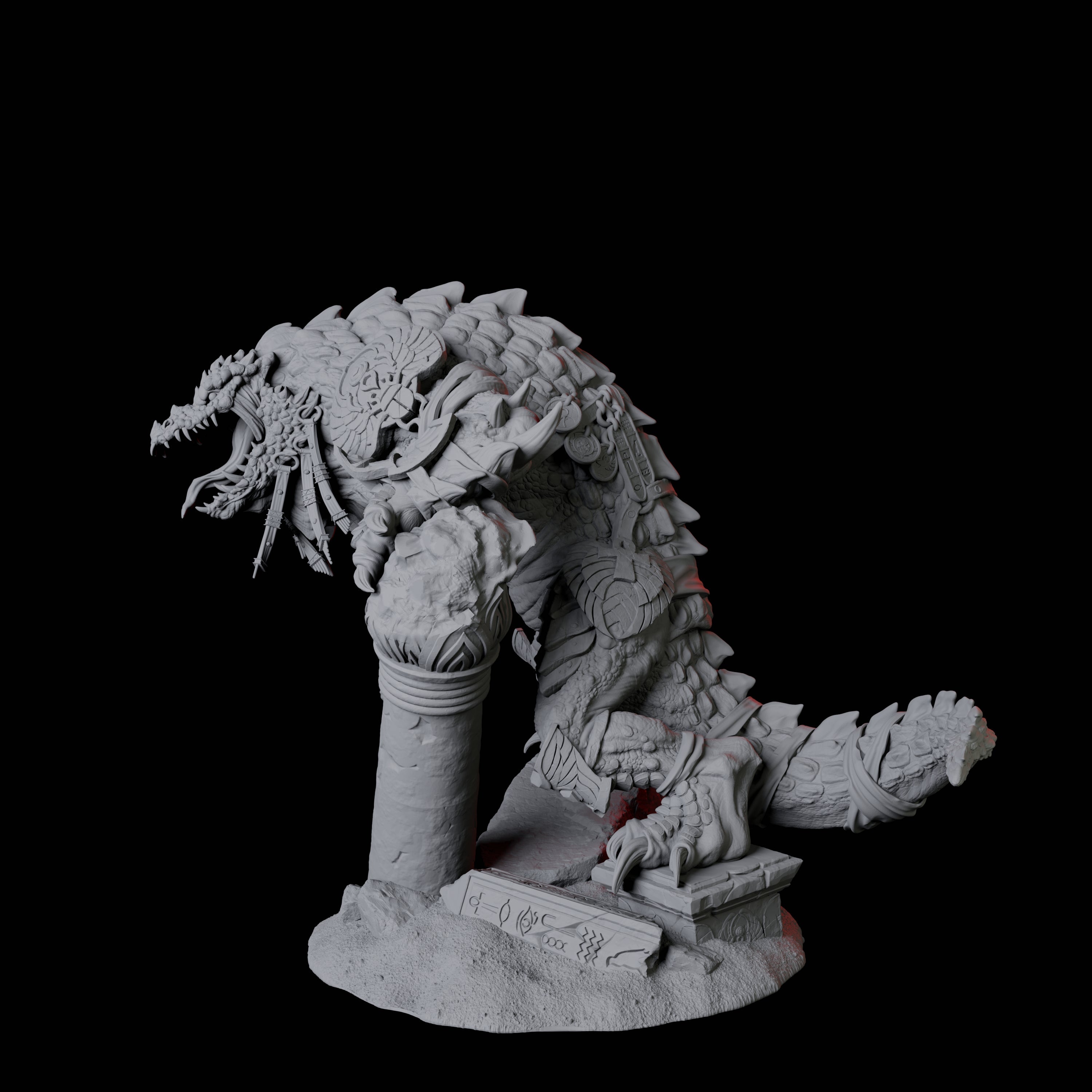 Crocodile Lizardfolk Warrior A Miniature for Dungeons and Dragons, Pathfinder or other TTRPGs