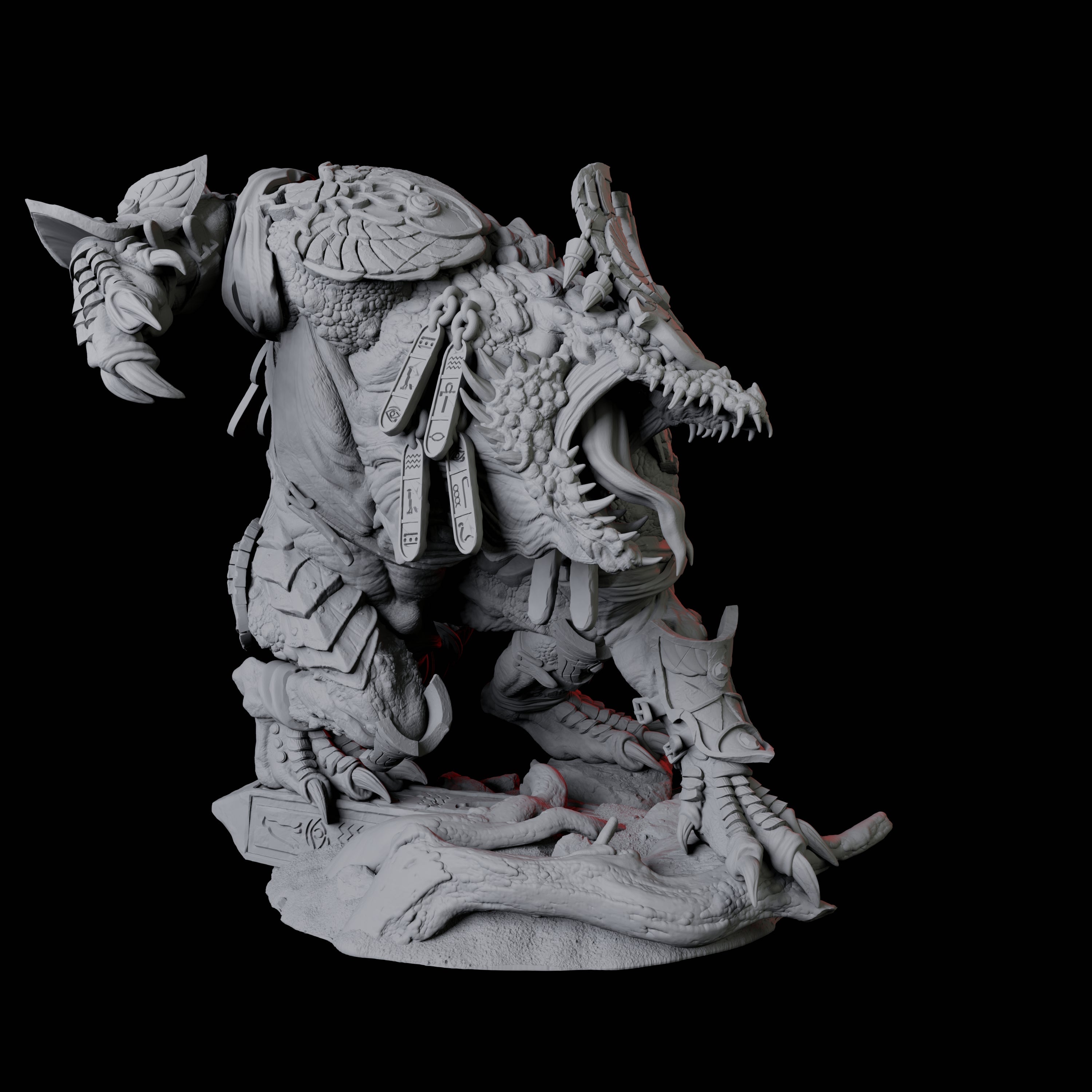 Crocodile Lizardfolk Warrior B Miniature for Dungeons and Dragons, Pathfinder or other TTRPGs