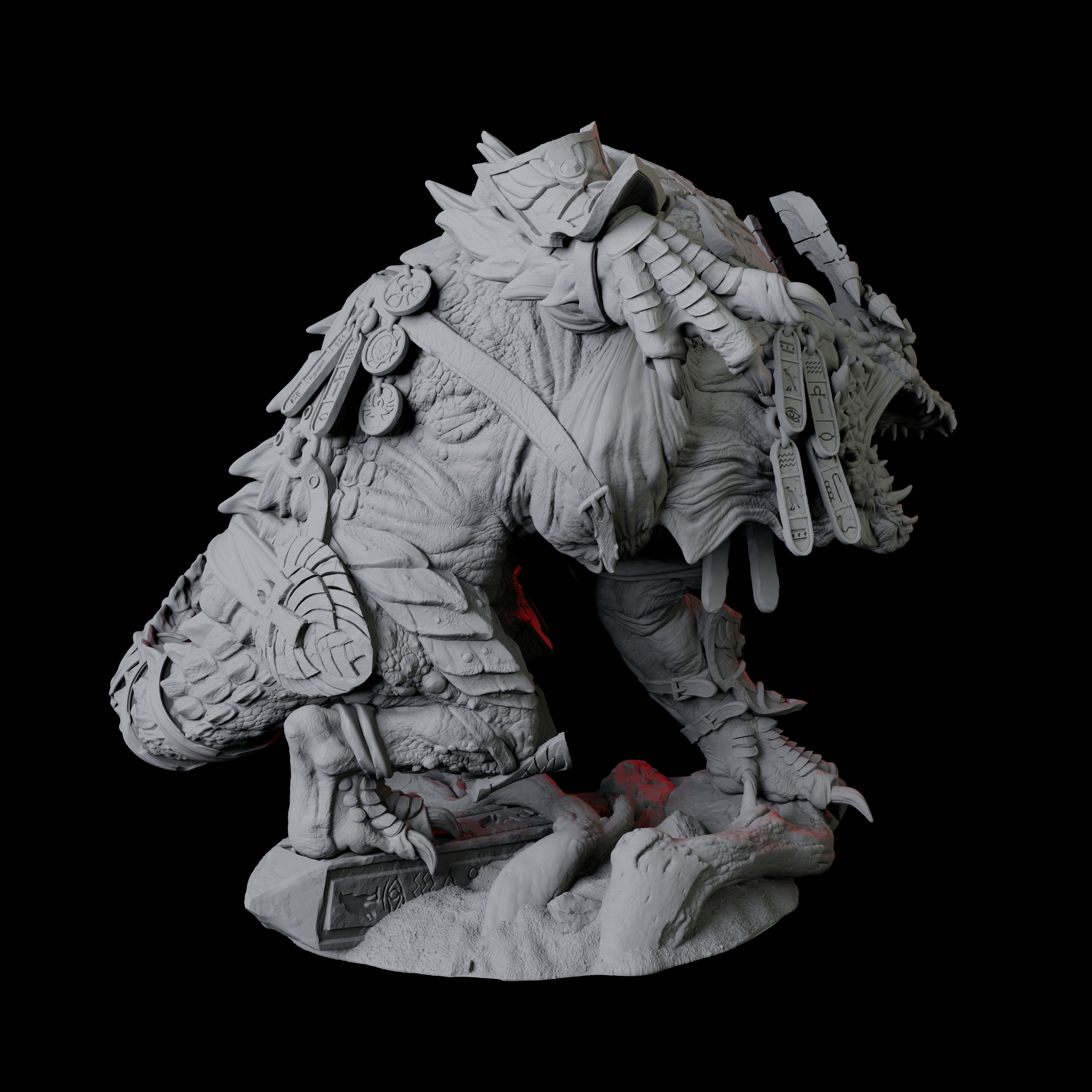 Crocodile Lizardfolk Warrior B Miniature for Dungeons and Dragons, Pathfinder or other TTRPGs
