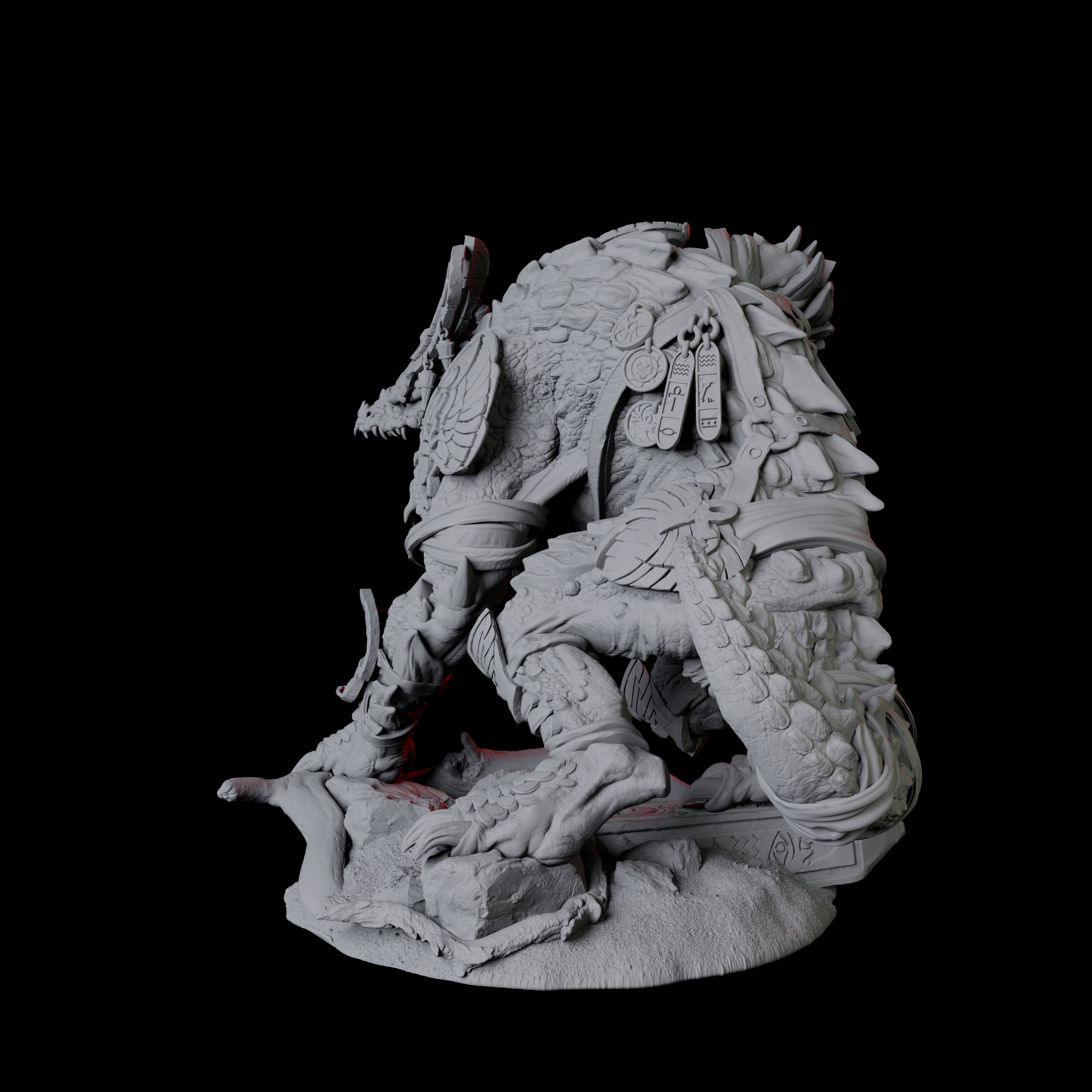 Crocodile Lizardfolk Warrior B Miniature for Dungeons and Dragons, Pathfinder or other TTRPGs