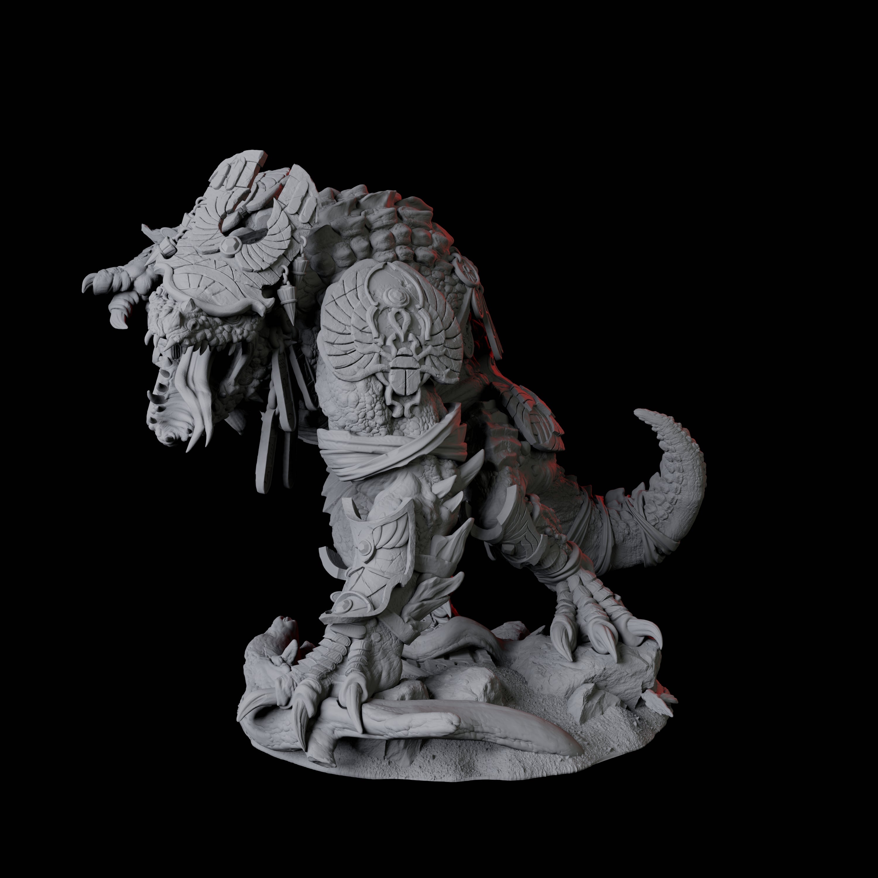 Crocodile Lizardfolk Warrior B Miniature for Dungeons and Dragons, Pathfinder or other TTRPGs
