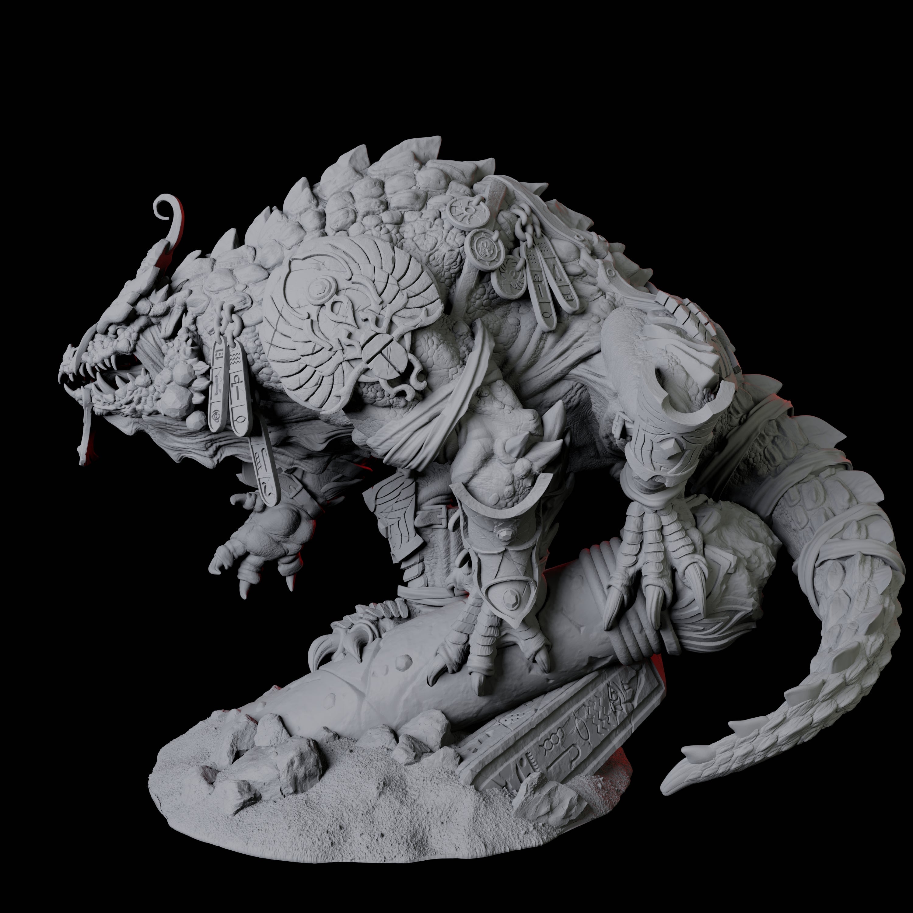 Crocodile Lizardfolk Warrior C Miniature for Dungeons and Dragons, Pathfinder or other TTRPGs