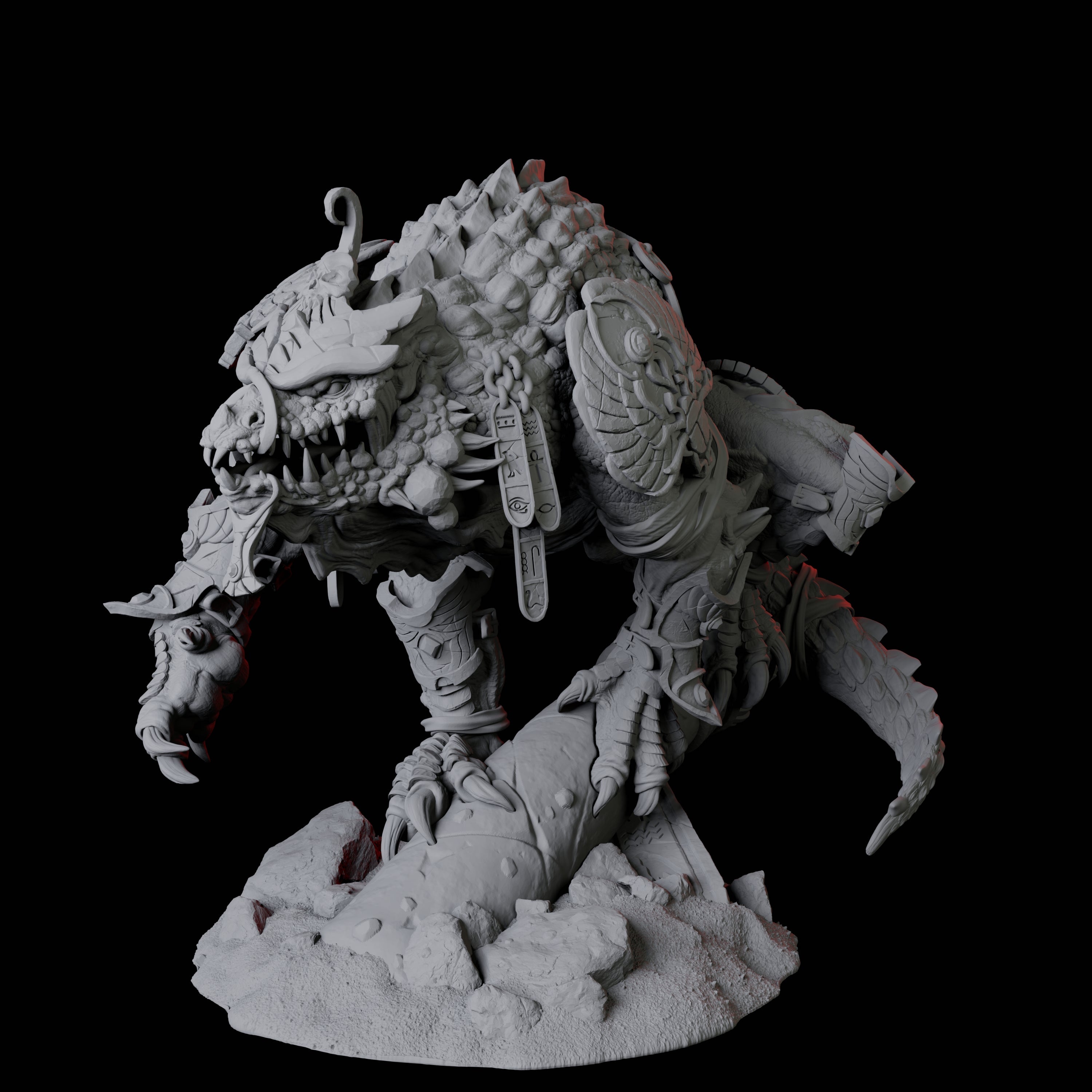 Crocodile Lizardfolk Warrior C Miniature for Dungeons and Dragons, Pathfinder or other TTRPGs