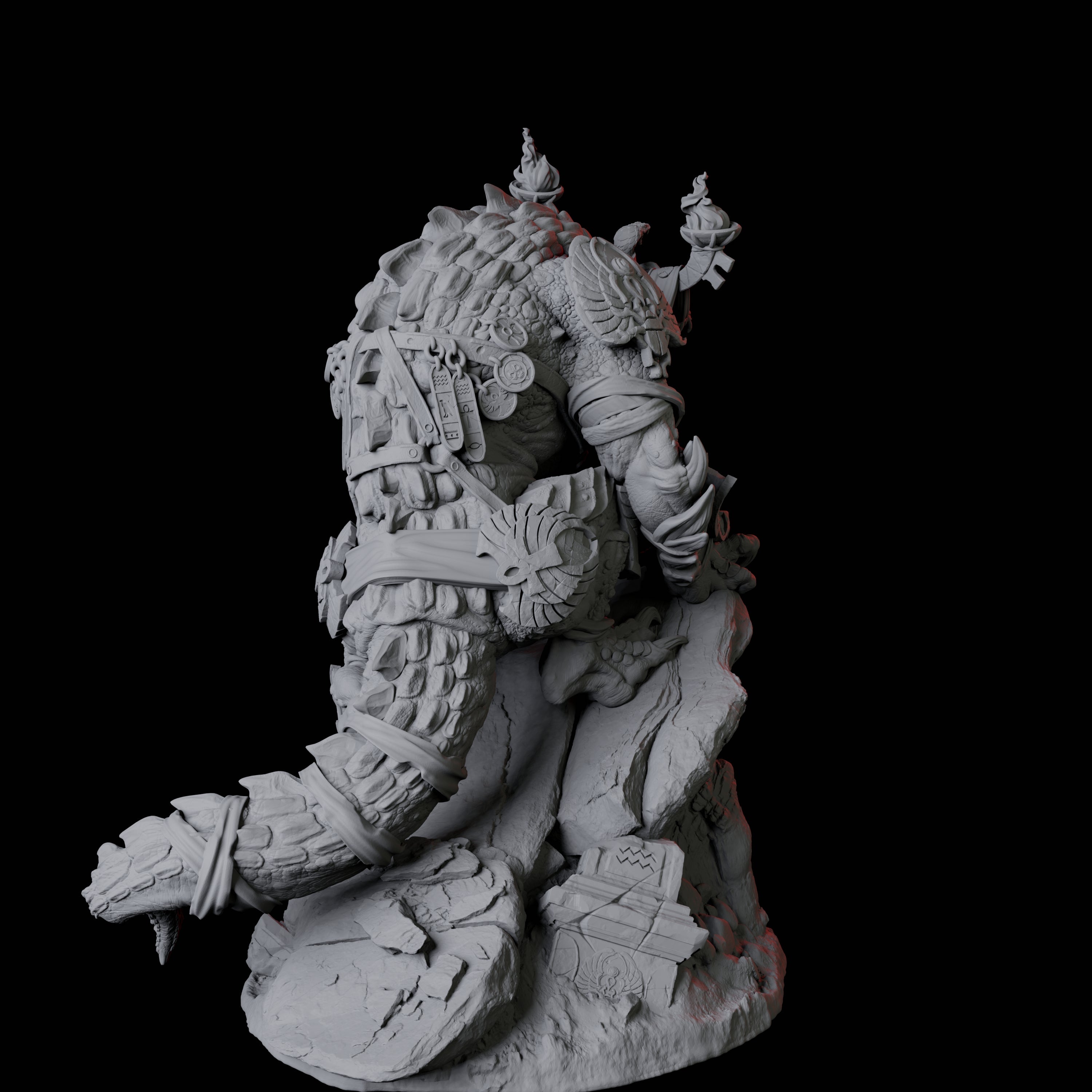 Crocodile Lizardfolk Warrior D Miniature for Dungeons and Dragons, Pathfinder or other TTRPGs