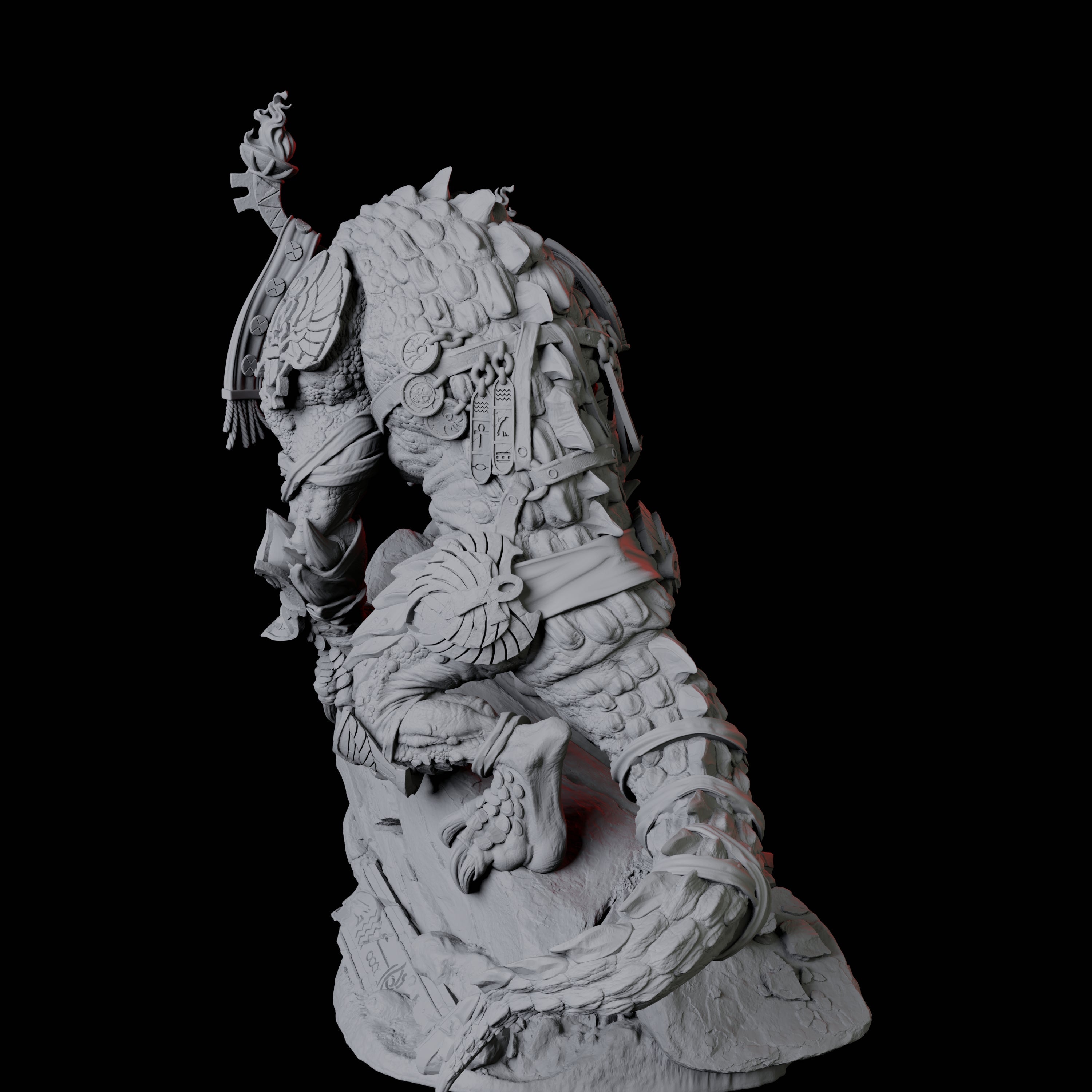 Crocodile Lizardfolk Warrior D Miniature for Dungeons and Dragons, Pathfinder or other TTRPGs