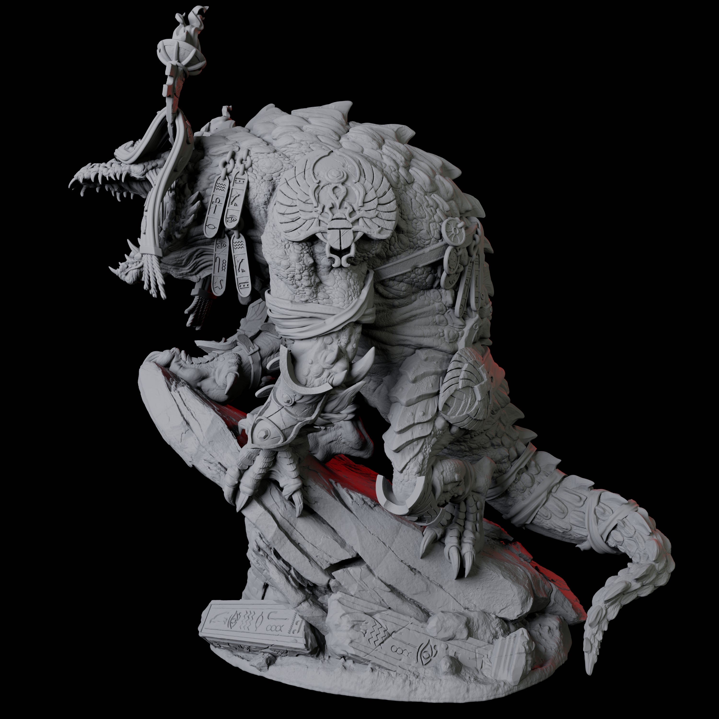 Crocodile Lizardfolk Warrior D Miniature for Dungeons and Dragons, Pathfinder or other TTRPGs