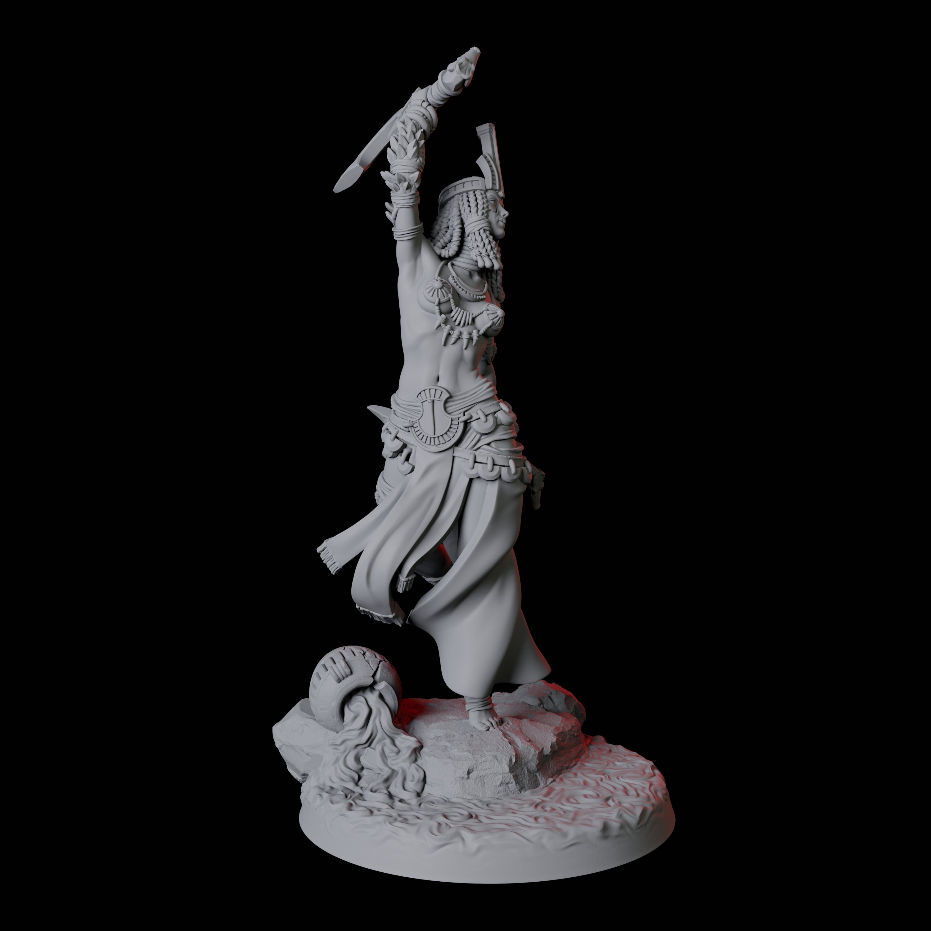 Crocodile Worshipping Priestess A Miniature for Dungeons and Dragons, Pathfinder or other TTRPGs