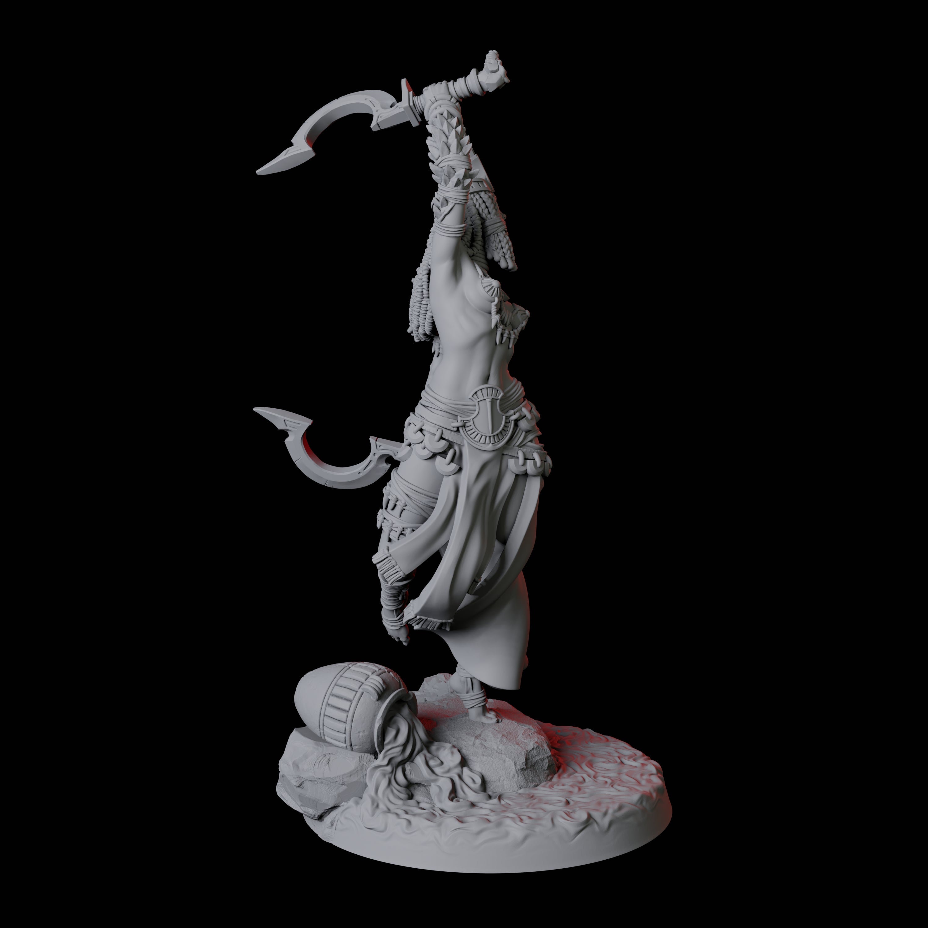 Crocodile Worshipping Priestess A Miniature for Dungeons and Dragons, Pathfinder or other TTRPGs