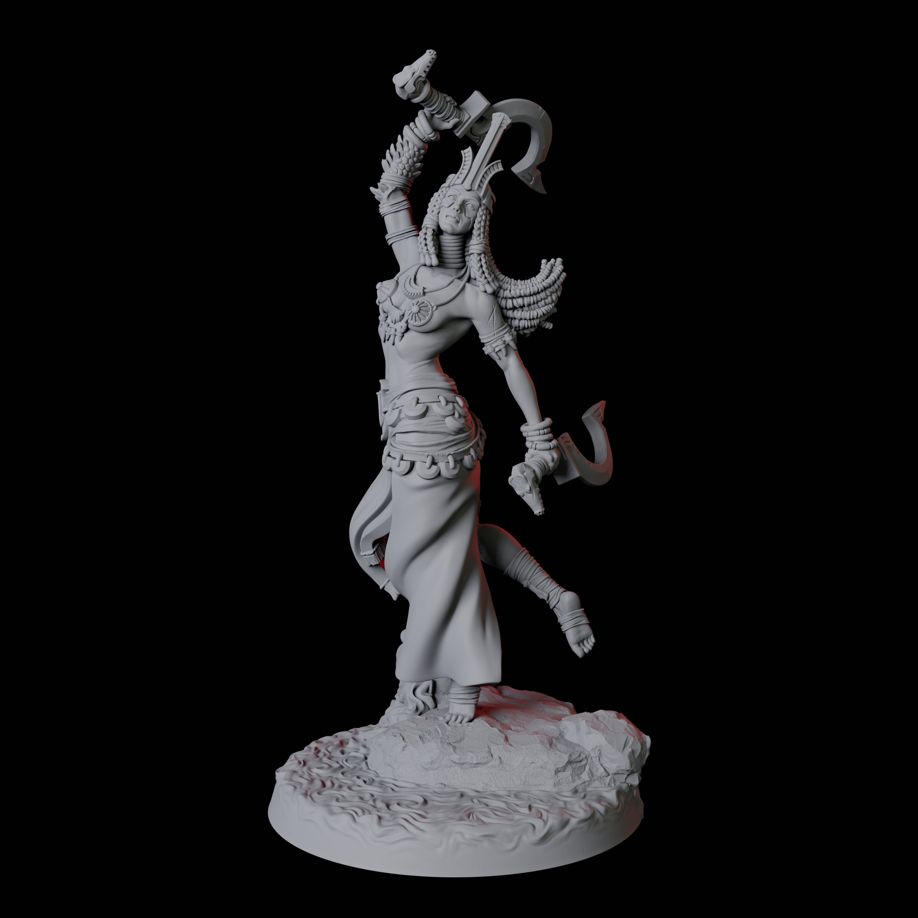 Crocodile Worshipping Priestess A Miniature for Dungeons and Dragons, Pathfinder or other TTRPGs