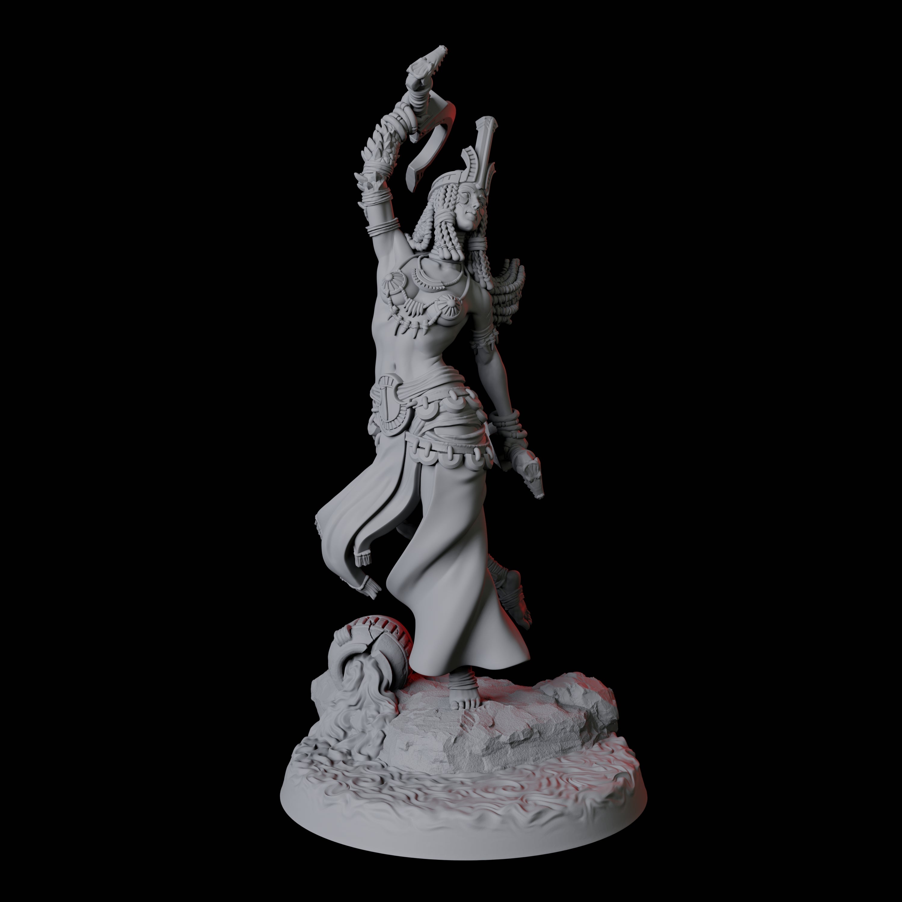 Crocodile Worshipping Priestess A Miniature for Dungeons and Dragons, Pathfinder or other TTRPGs
