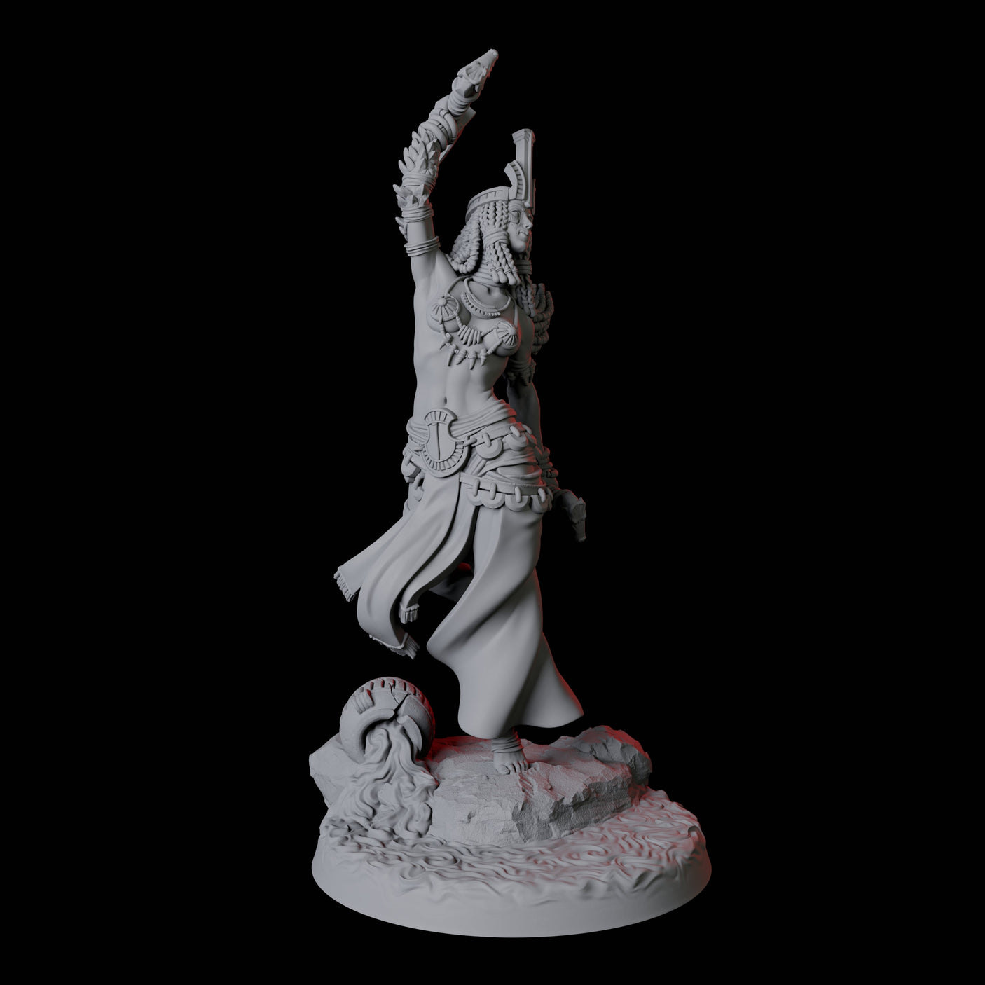Crocodile Worshipping Priestess A Miniature for Dungeons and Dragons, Pathfinder or other TTRPGs