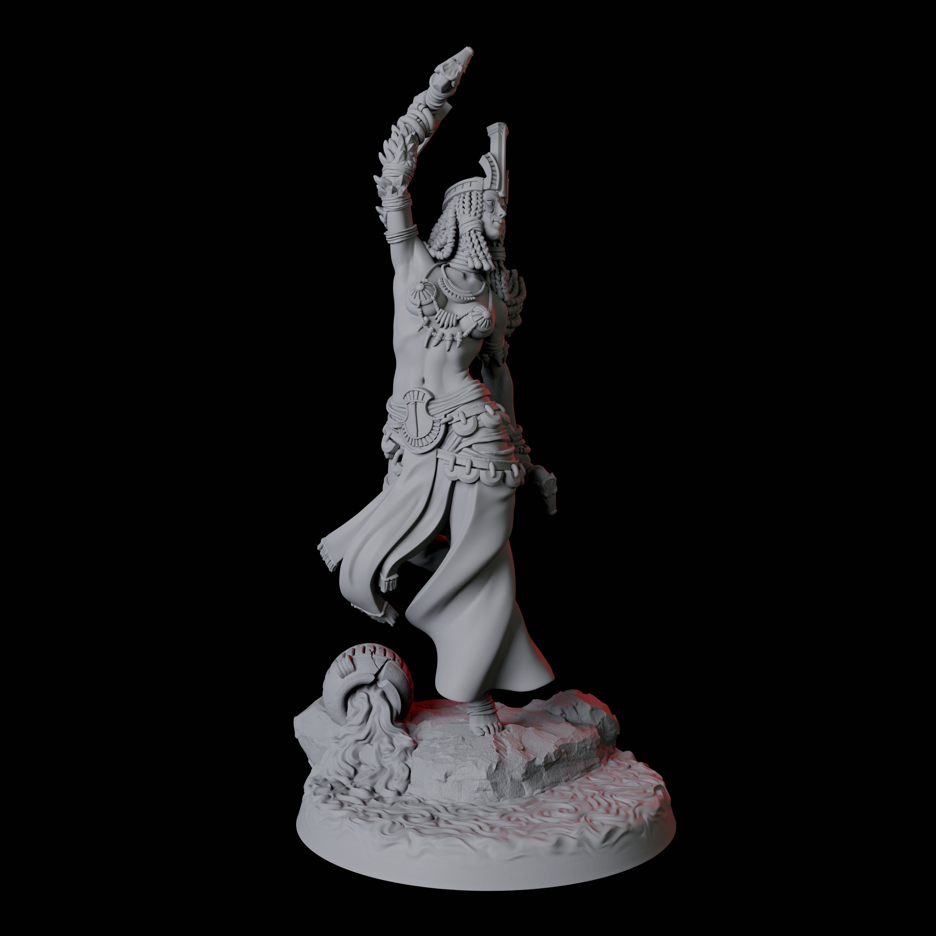 Crocodile Worshipping Priestess A Miniature for Dungeons and Dragons, Pathfinder or other TTRPGs