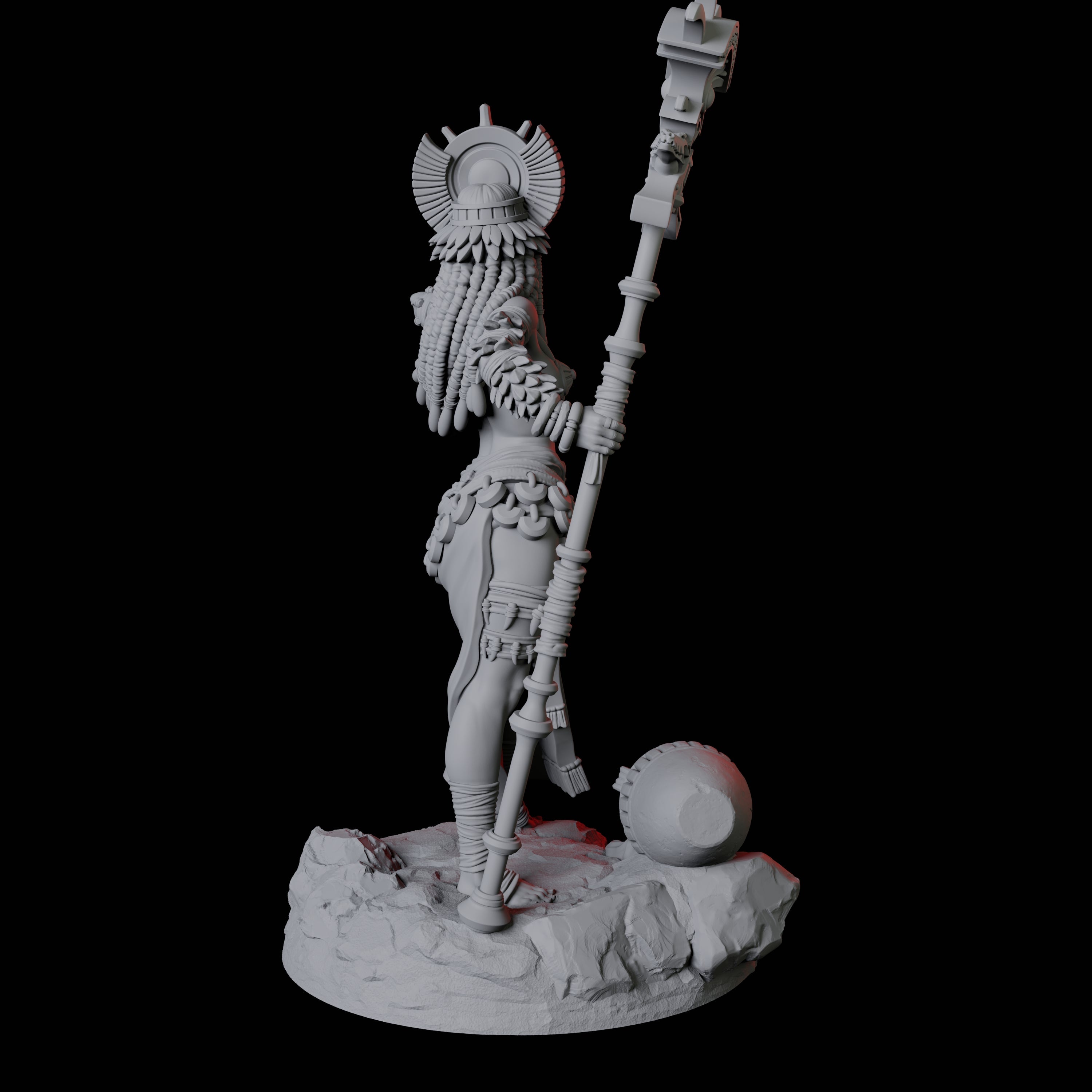 Crocodile Worshipping Priestess B Miniature for Dungeons and Dragons, Pathfinder or other TTRPGs